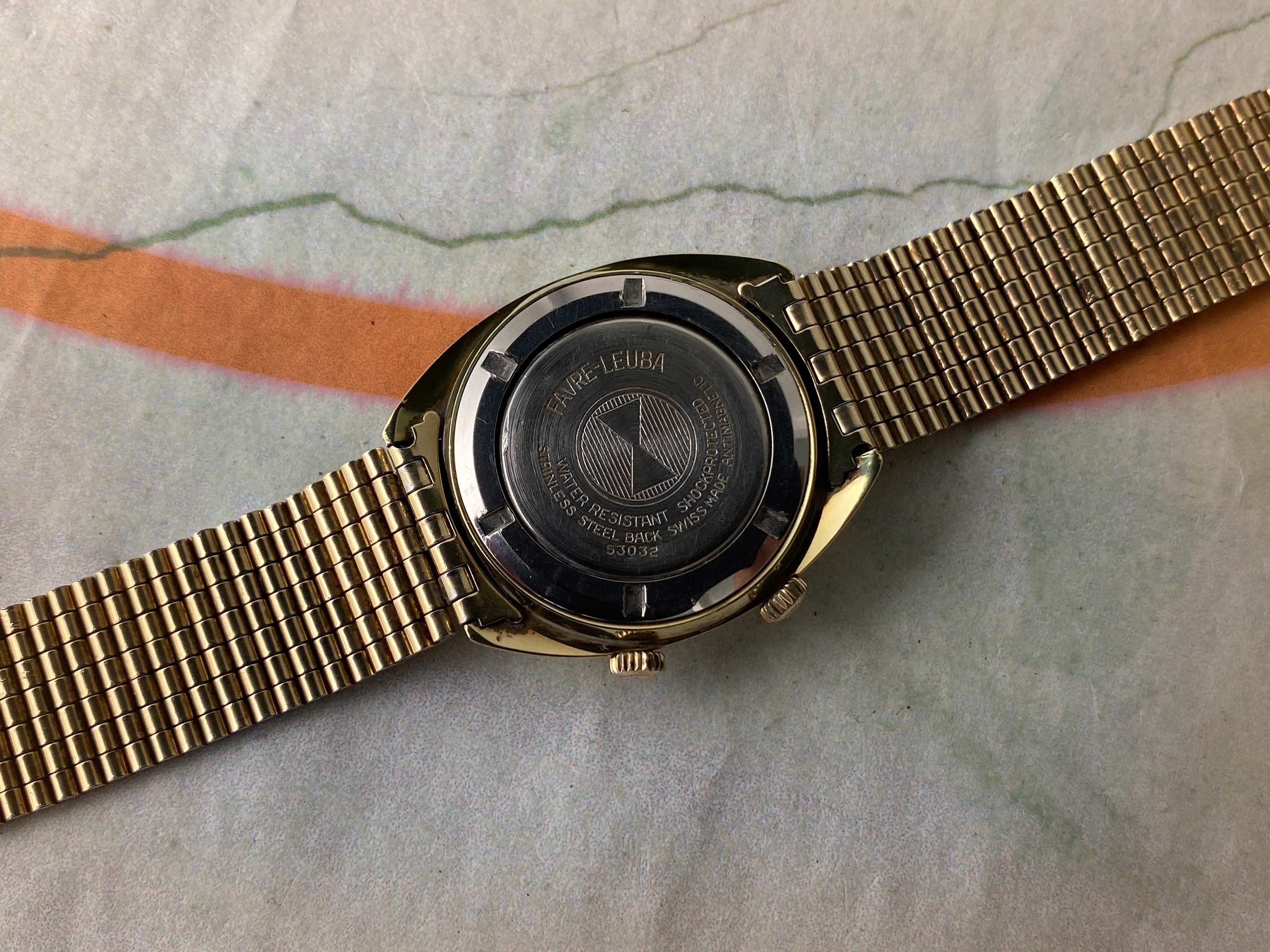 FAVRE LEUBA GENEVE SEA BIRD Vintage swiss hand wind ALARM watch Cal. AS 1475 *** ALL ORIGINAL ***