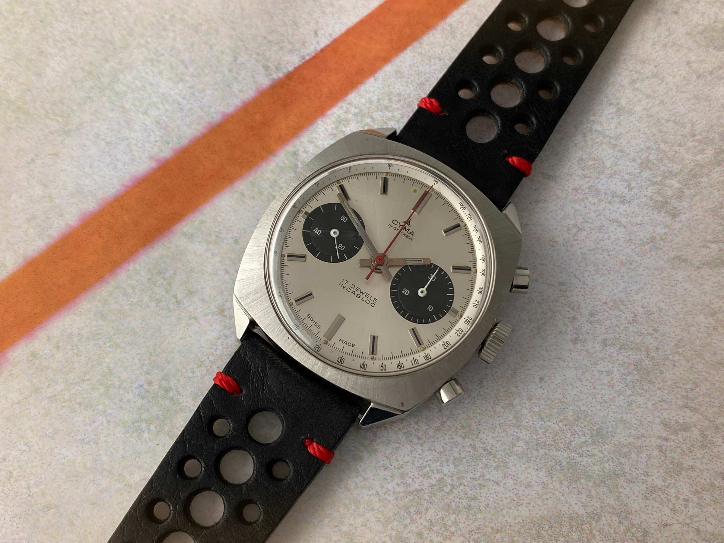 CYMA by SYNCHRON Reloj Cronógrafo de cuerda vintage suizo Cal. Landeron 248 *** CONDICIÓN ESPECTACULAR ***