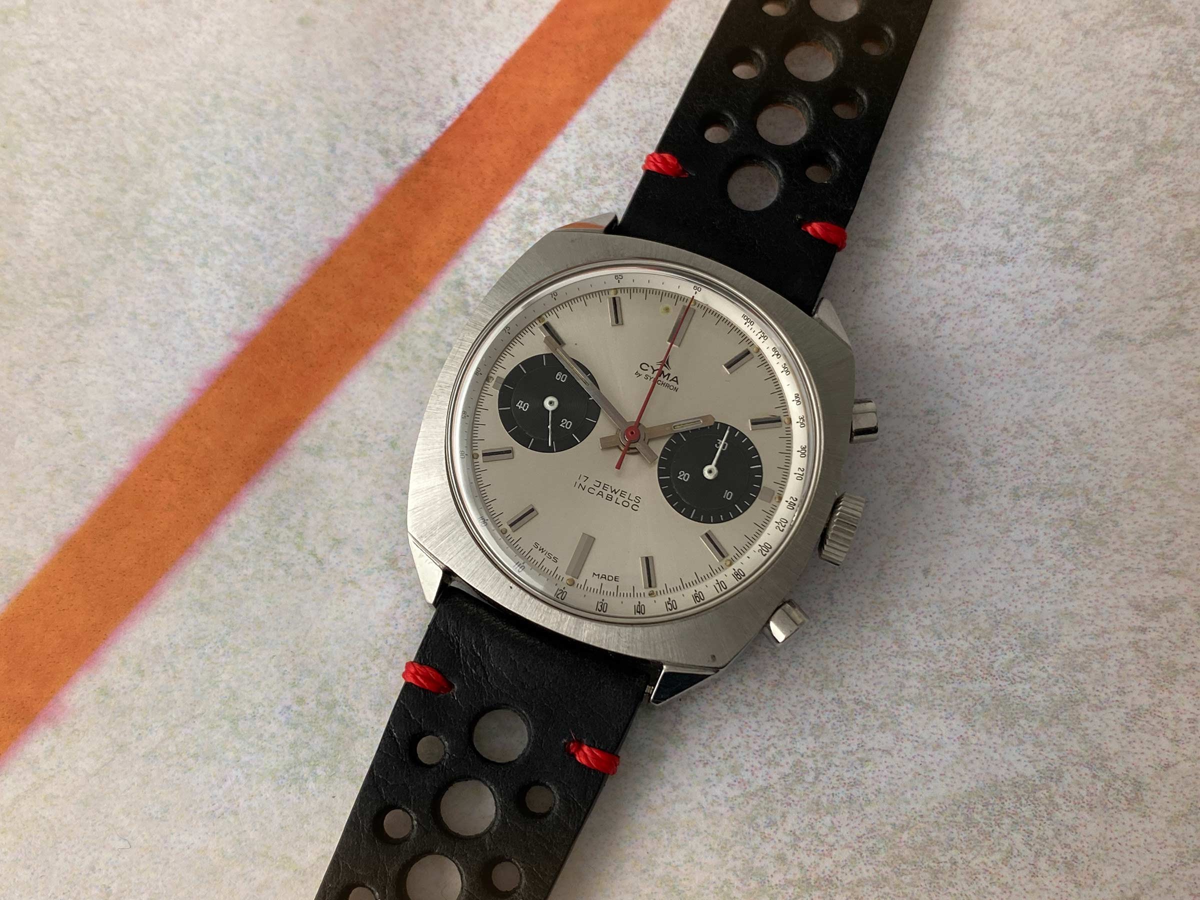CYMA by SYNCHRON Reloj Cronógrafo de cuerda vintage suizo Cal. Landeron 248 *** CONDICIÓN ESPECTACULAR ***
