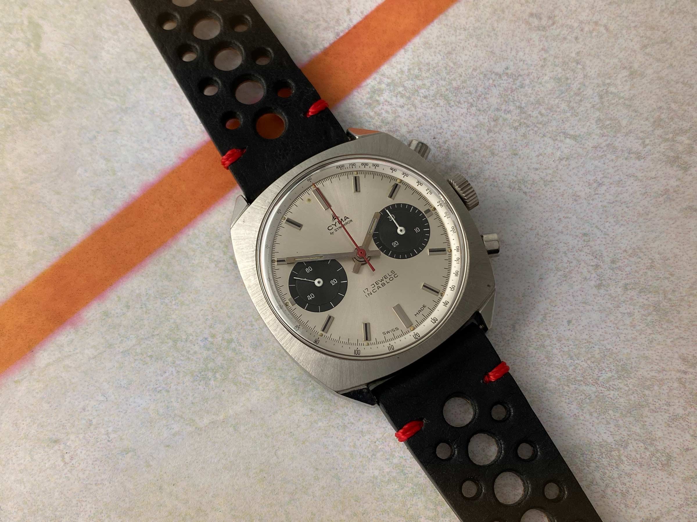 CYMA by SYNCHRON Reloj Cronógrafo de cuerda vintage suizo Cal. Landeron 248 *** CONDICIÓN ESPECTACULAR ***