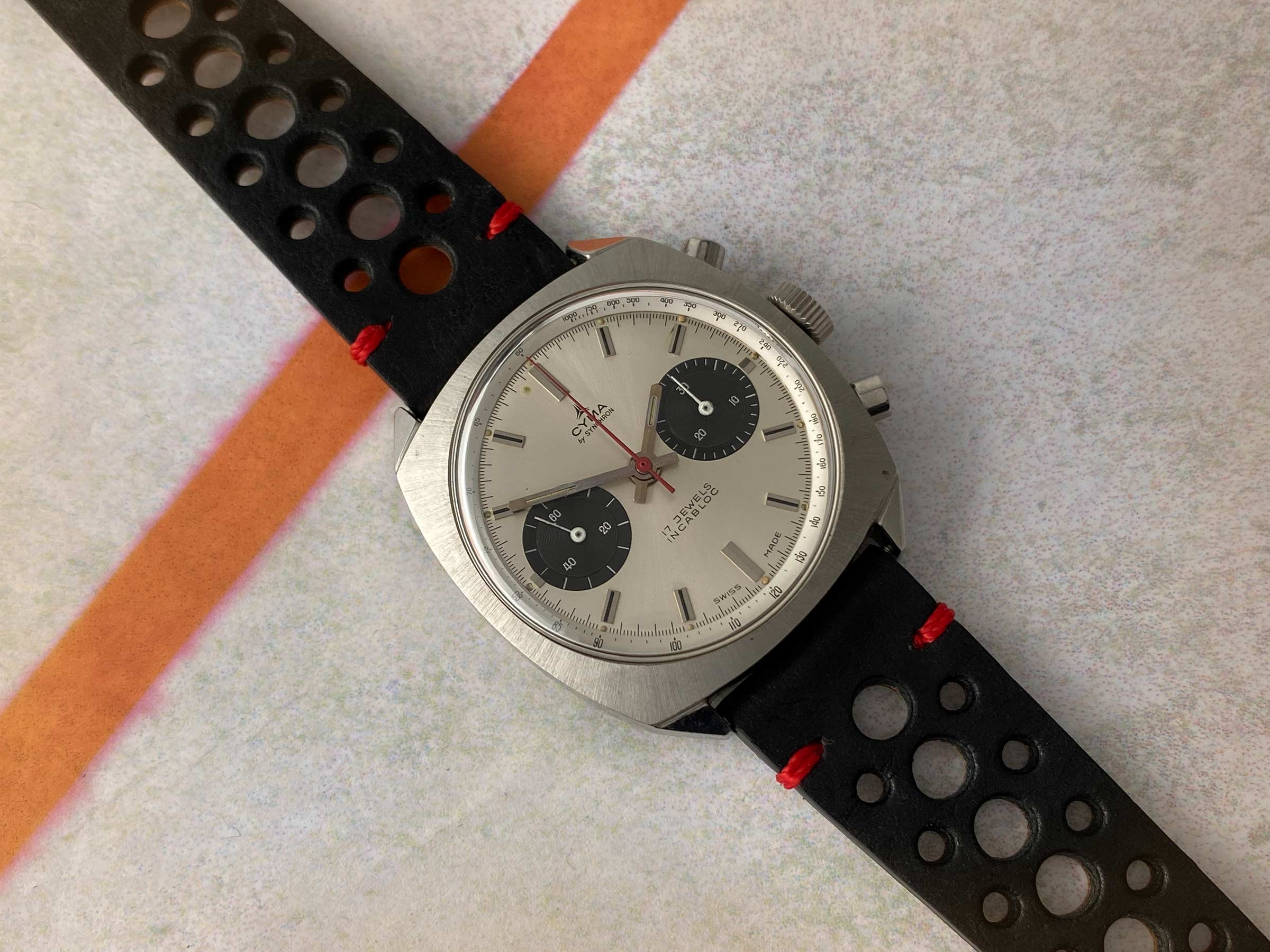 CYMA by SYNCHRON Reloj Cronógrafo de cuerda vintage suizo Cal. Landeron 248 *** CONDICIÓN ESPECTACULAR ***