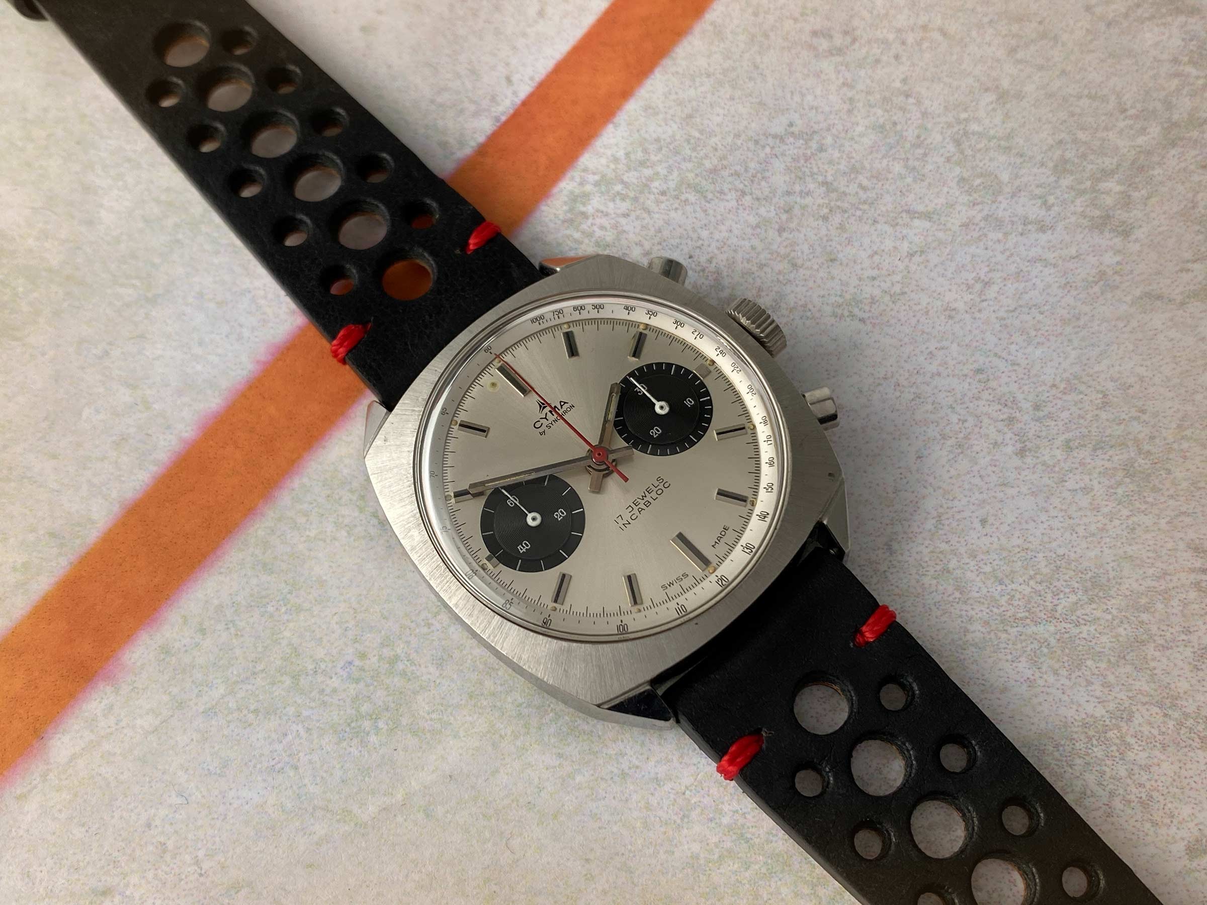 CYMA by SYNCHRON Reloj Cronógrafo de cuerda vintage suizo Cal. Landeron 248 *** CONDICIÓN ESPECTACULAR ***