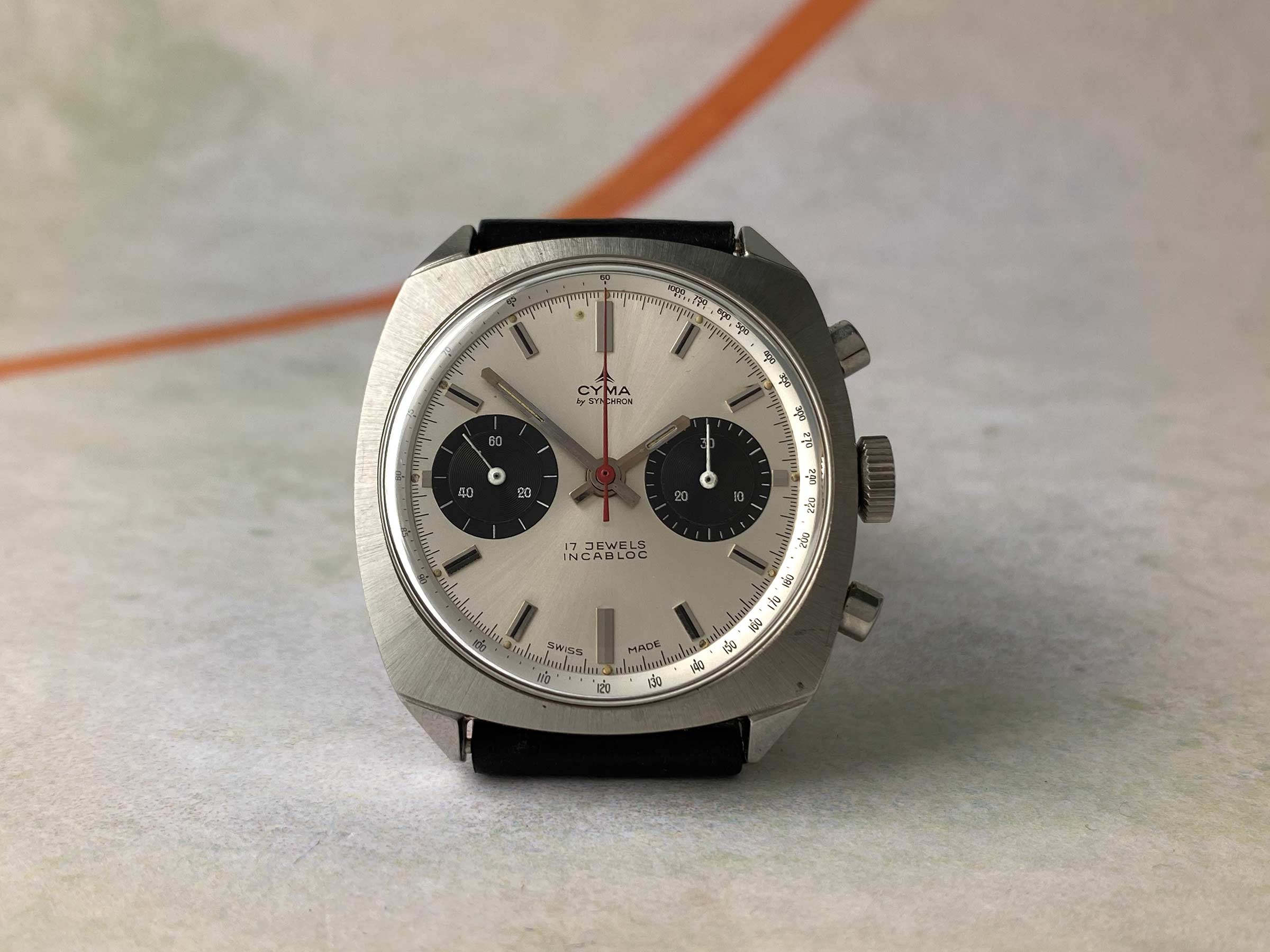 CYMA by SYNCHRON Reloj Cronógrafo de cuerda vintage suizo Cal. Landeron 248 *** CONDICIÓN ESPECTACULAR ***