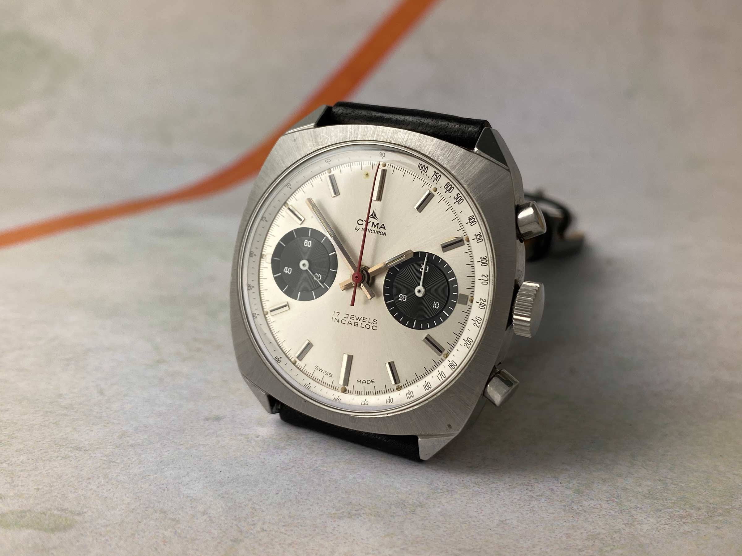 CYMA by SYNCHRON Reloj Cronógrafo de cuerda vintage suizo Cal. Landeron 248 *** CONDICIÓN ESPECTACULAR ***