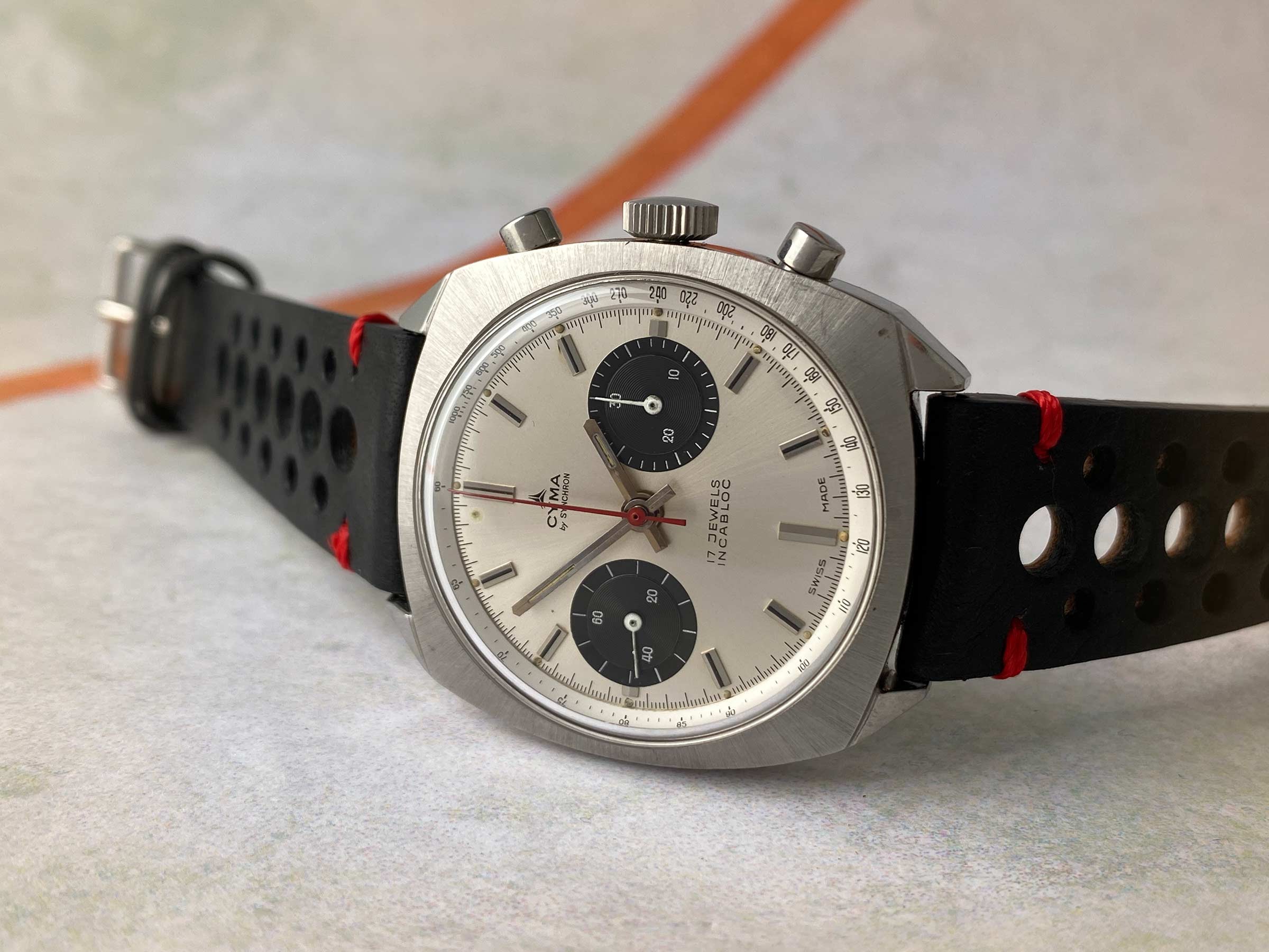 CYMA by SYNCHRON Reloj Cronógrafo de cuerda vintage suizo Cal. Landeron 248 *** CONDICIÓN ESPECTACULAR ***