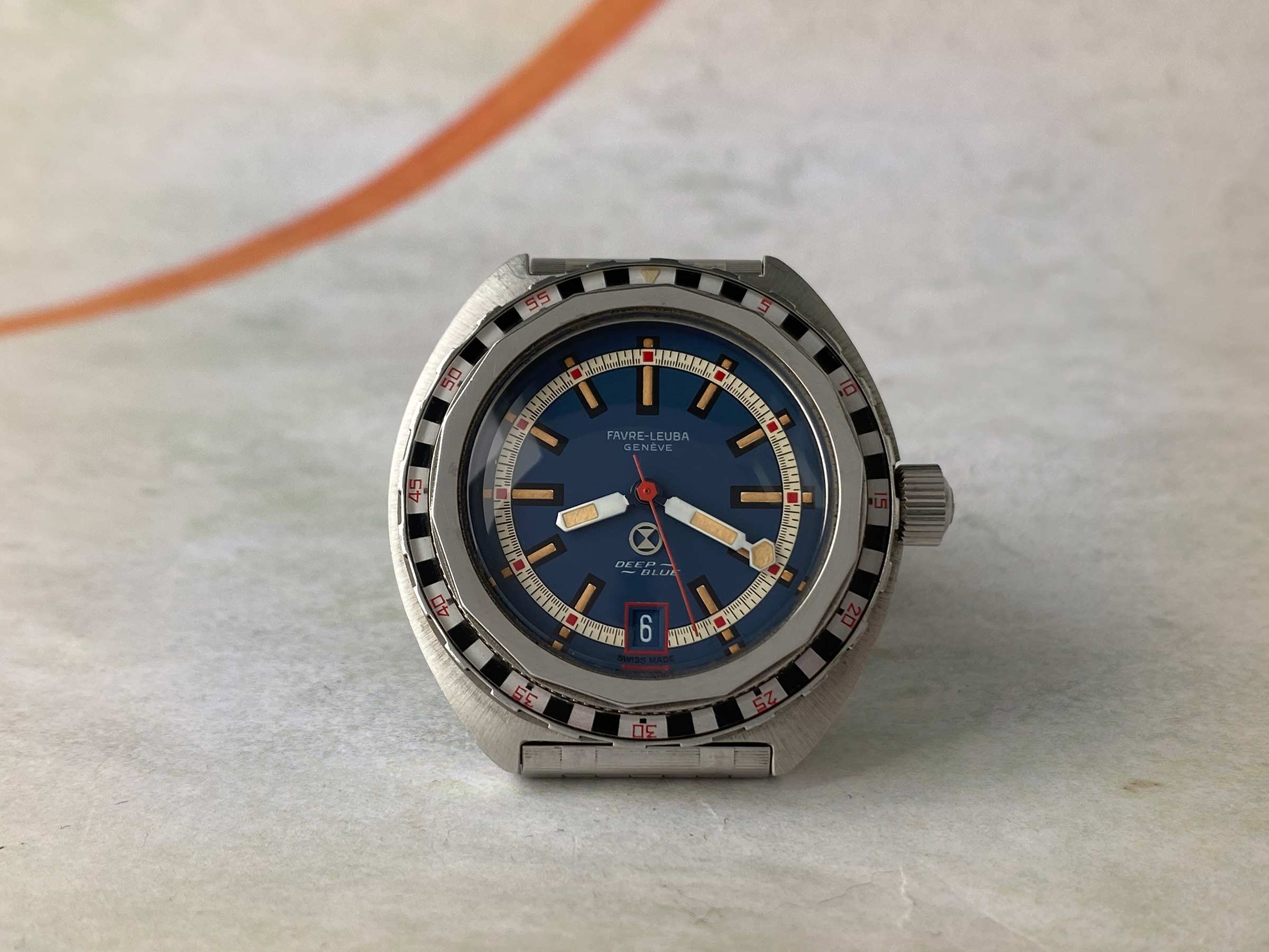 FAVRE LEUBA DEEP BLUE ROULETTE Vintage swiss automatic watch 50 ATU Cal. FL 1153 Ref. 59863 *** SPECTACULAR CONDITION ***