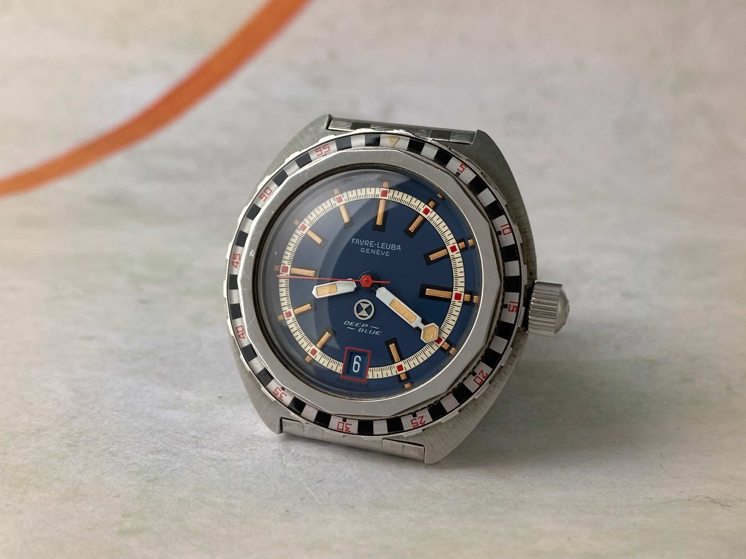 FAVRE LEUBA DEEP BLUE ROULETTE Vintage swiss automatic watch 50 ATU Cal. FL 1153 Ref. 59863 *** SPECTACULAR CONDITION ***