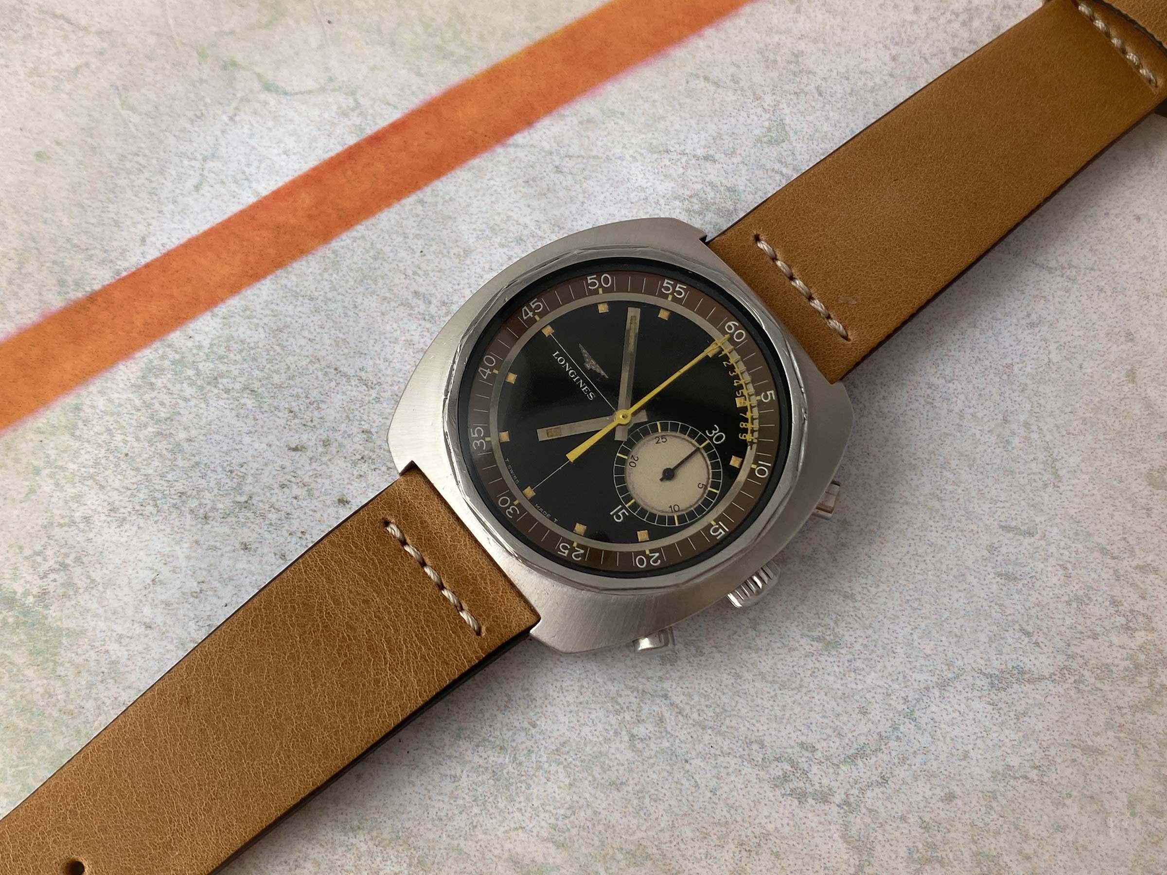 LONGINES NONIUS Vintage swiss hand winding chronograph watch Cal. 30CH Ref. 8225-2. GIANT *** COLLECTORS ***