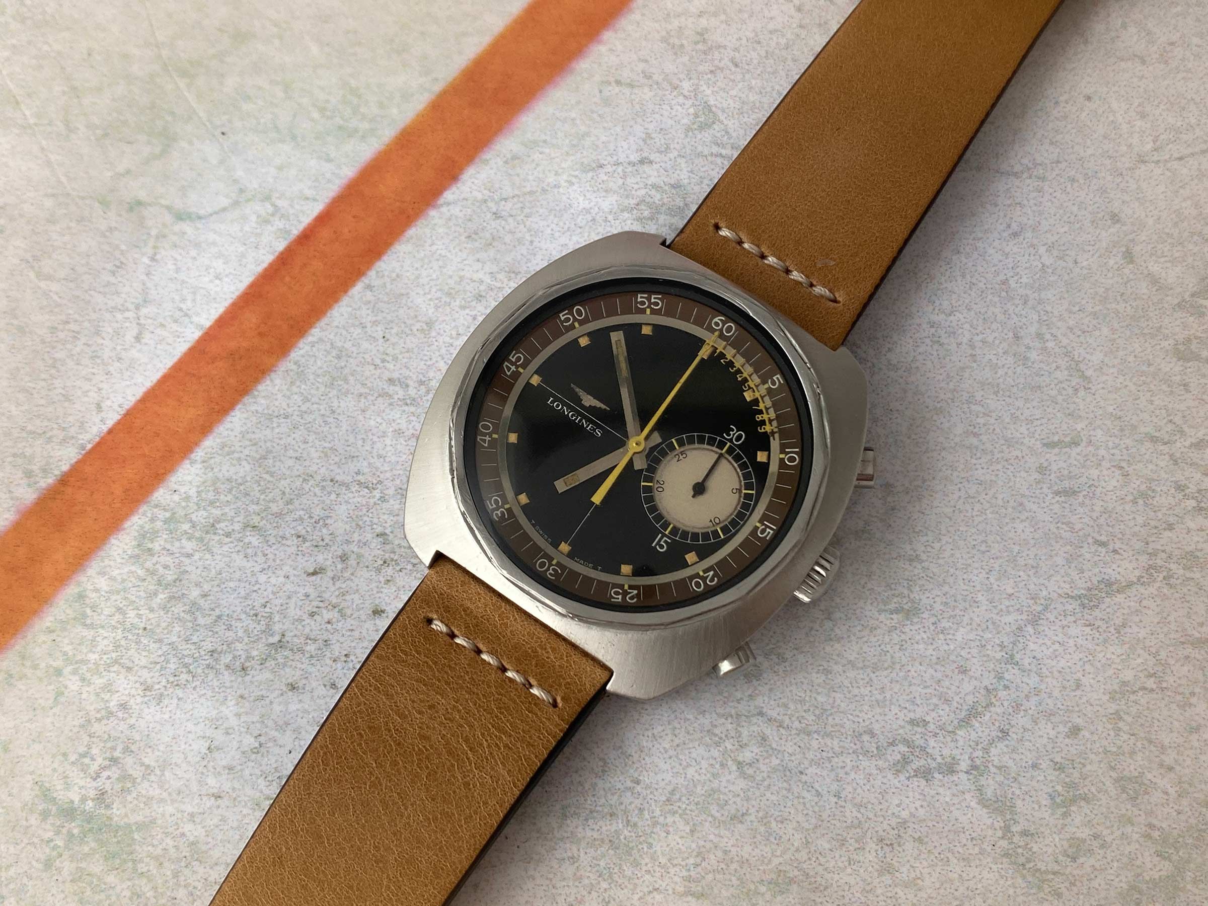 LONGINES NONIUS Vintage swiss hand winding chronograph watch Cal. 30CH Ref. 8225-2. GIANT *** COLLECTORS ***
