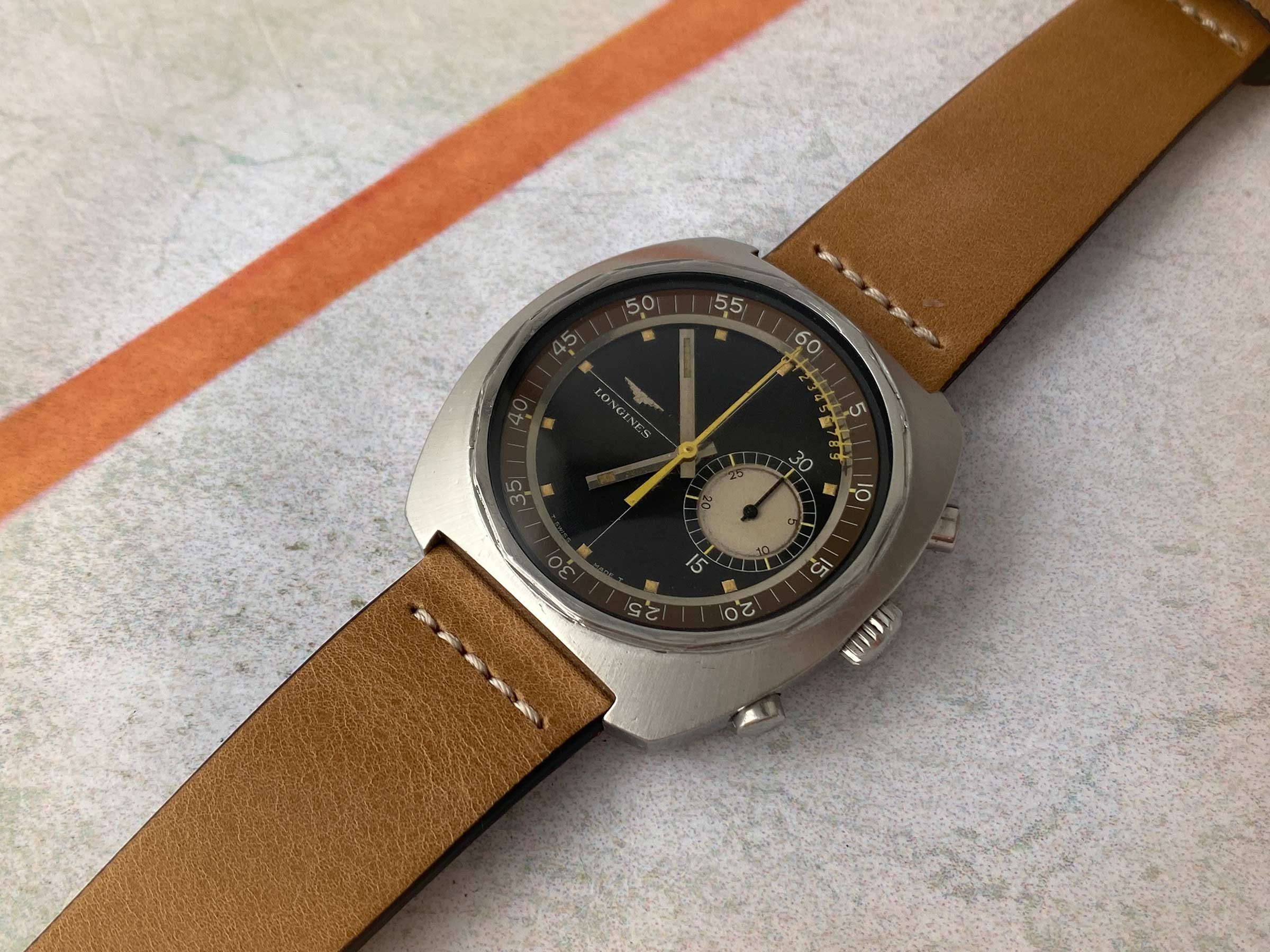 LONGINES NONIUS Vintage swiss hand winding chronograph watch Cal. 30CH Ref. 8225-2. GIANT *** COLLECTORS ***