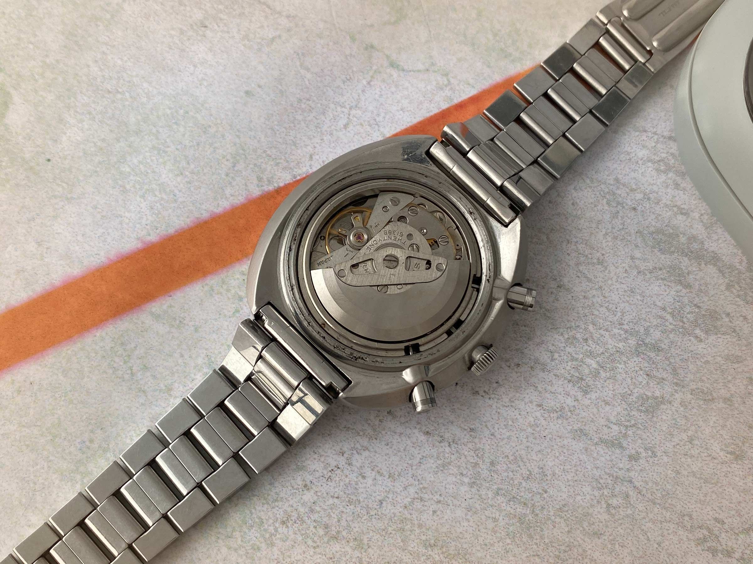 SEIKO UFO Reloj Cronógrafo antiguo automático 1977 Cal. 6138B JAPAN J Ref. 6138-0011 CON ESTUCHE *** PRECIOSA CONDICIÓN ***