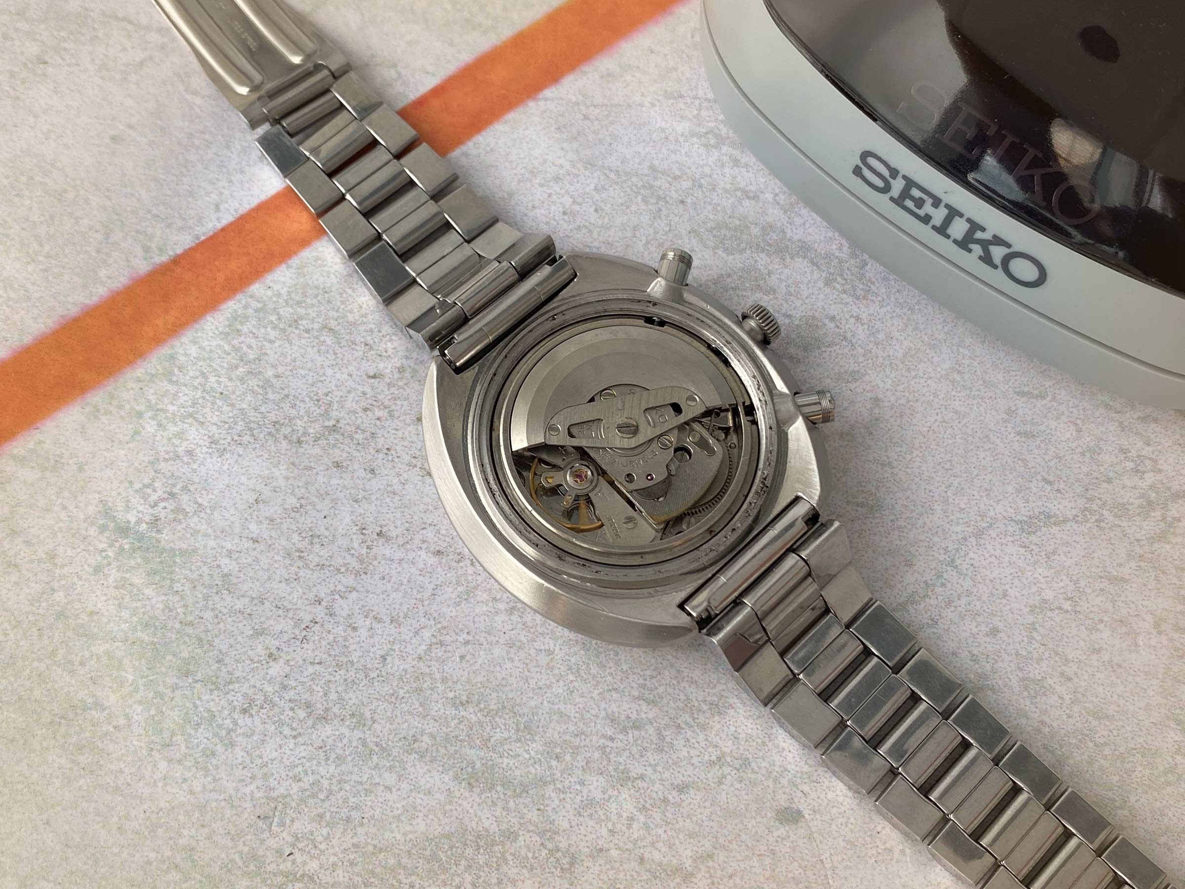 SEIKO UFO Reloj Cronógrafo antiguo automático 1977 Cal. 6138B JAPAN J Ref. 6138-0011 CON ESTUCHE *** PRECIOSA CONDICIÓN ***