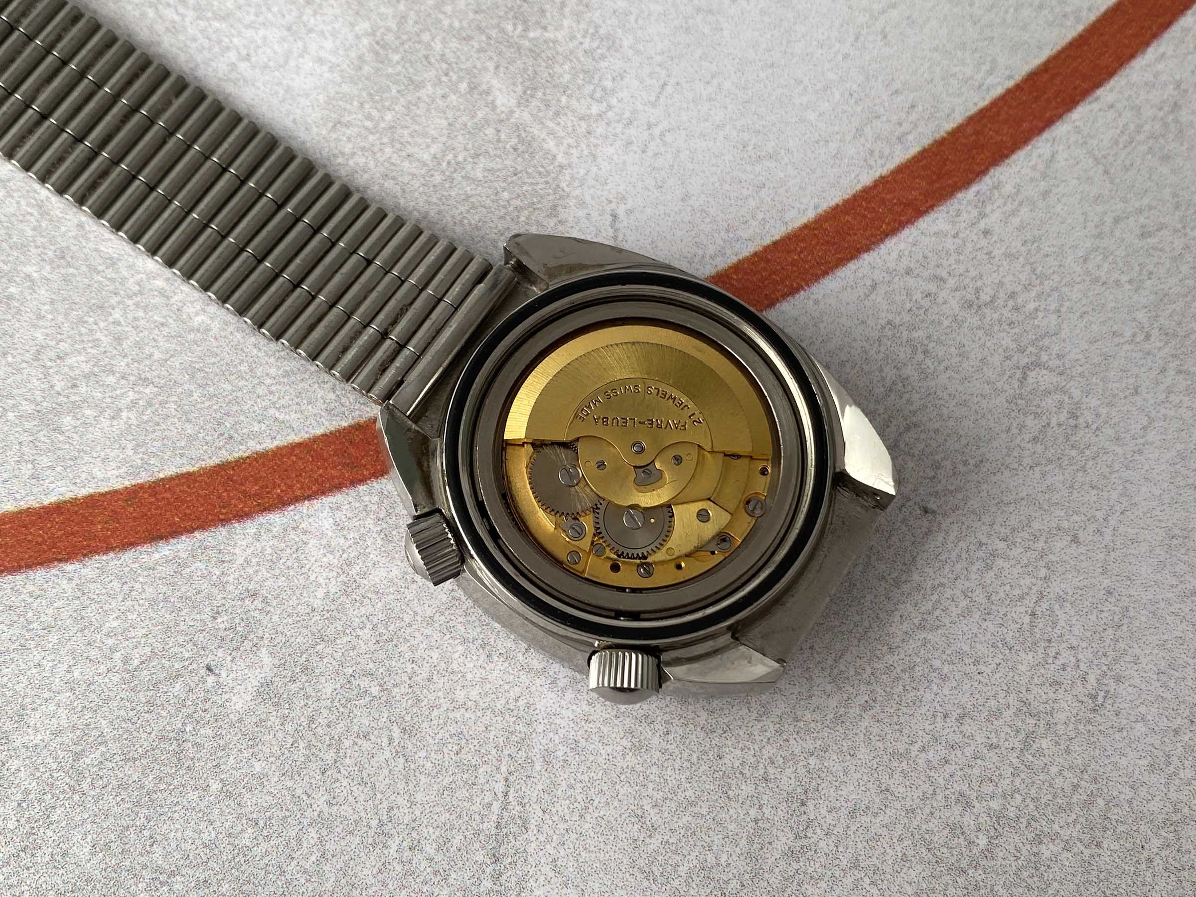 FAVRE LEUBA GENEVE DEEP BLUE Vintage automatic swiss watch 20 ATM Cal. FL 1165 Ref. 1536 LARGE DIAMETER *** COLLECTORS ***