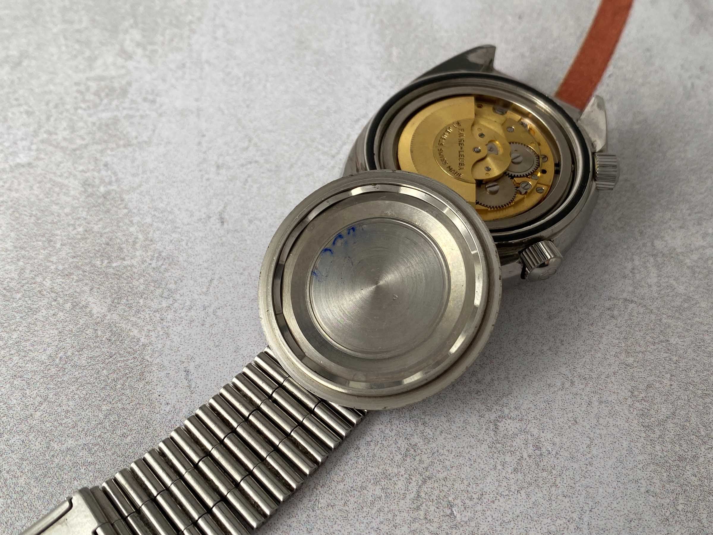 FAVRE LEUBA GENEVE DEEP BLUE Vintage automatic swiss watch 20 ATM Cal. FL 1165 Ref. 1536 LARGE DIAMETER *** COLLECTORS ***