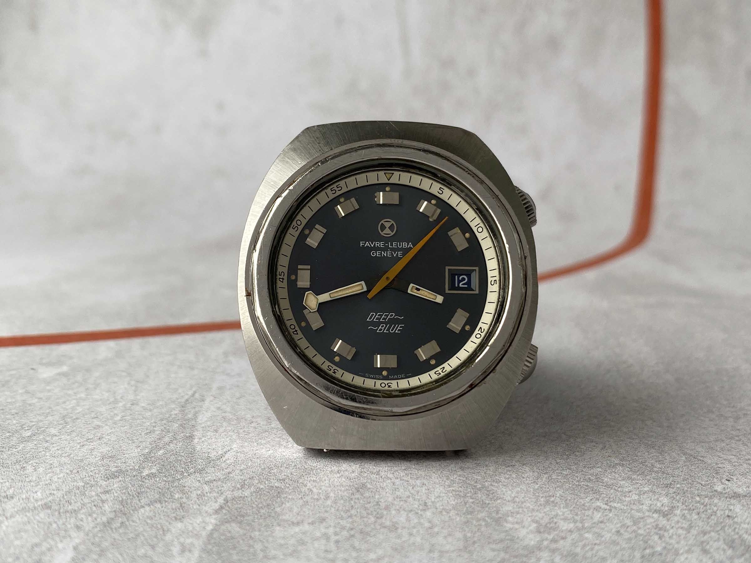 FAVRE LEUBA GENEVE DEEP BLUE Vintage automatic swiss watch 20 ATM Cal. FL 1165 Ref. 1536 LARGE DIAMETER *** COLLECTORS ***
