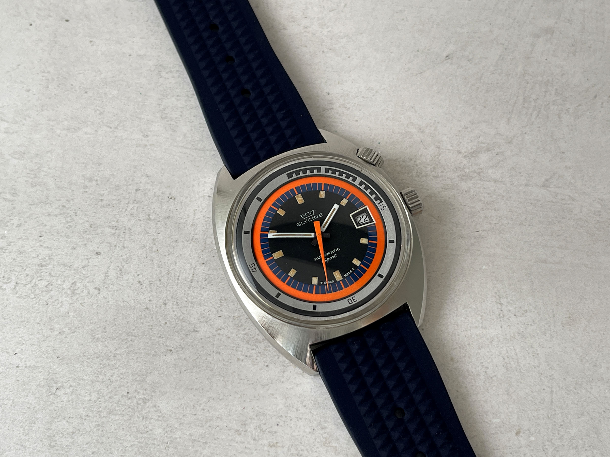 GLYCINE SPORT AIRMAN SST SPORT - Reloj suizo vintage automático Calibre AS 1902/03 Referencia 323.1219 - PAT. 314 050 - JUMBO *** ESPECTACULAR ***