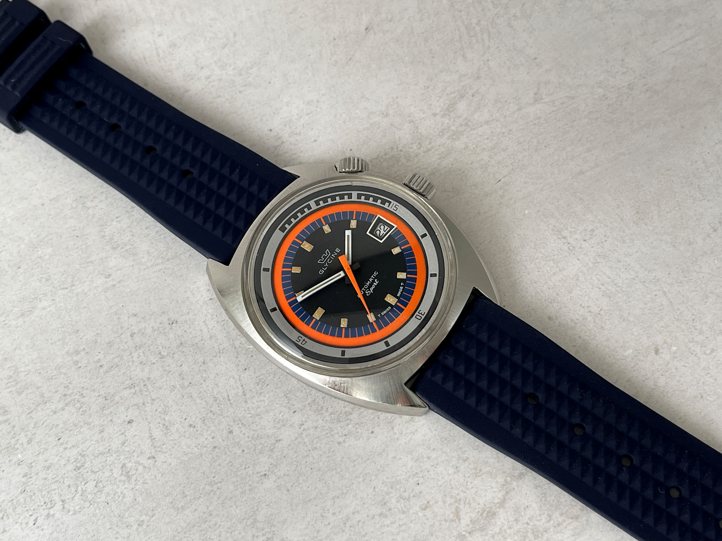 GLYCINE SPORT AIRMAN SST SPORT - Reloj suizo vintage automático Calibre AS 1902/03 Referencia 323.1219 - PAT. 314 050 - JUMBO *** ESPECTACULAR ***