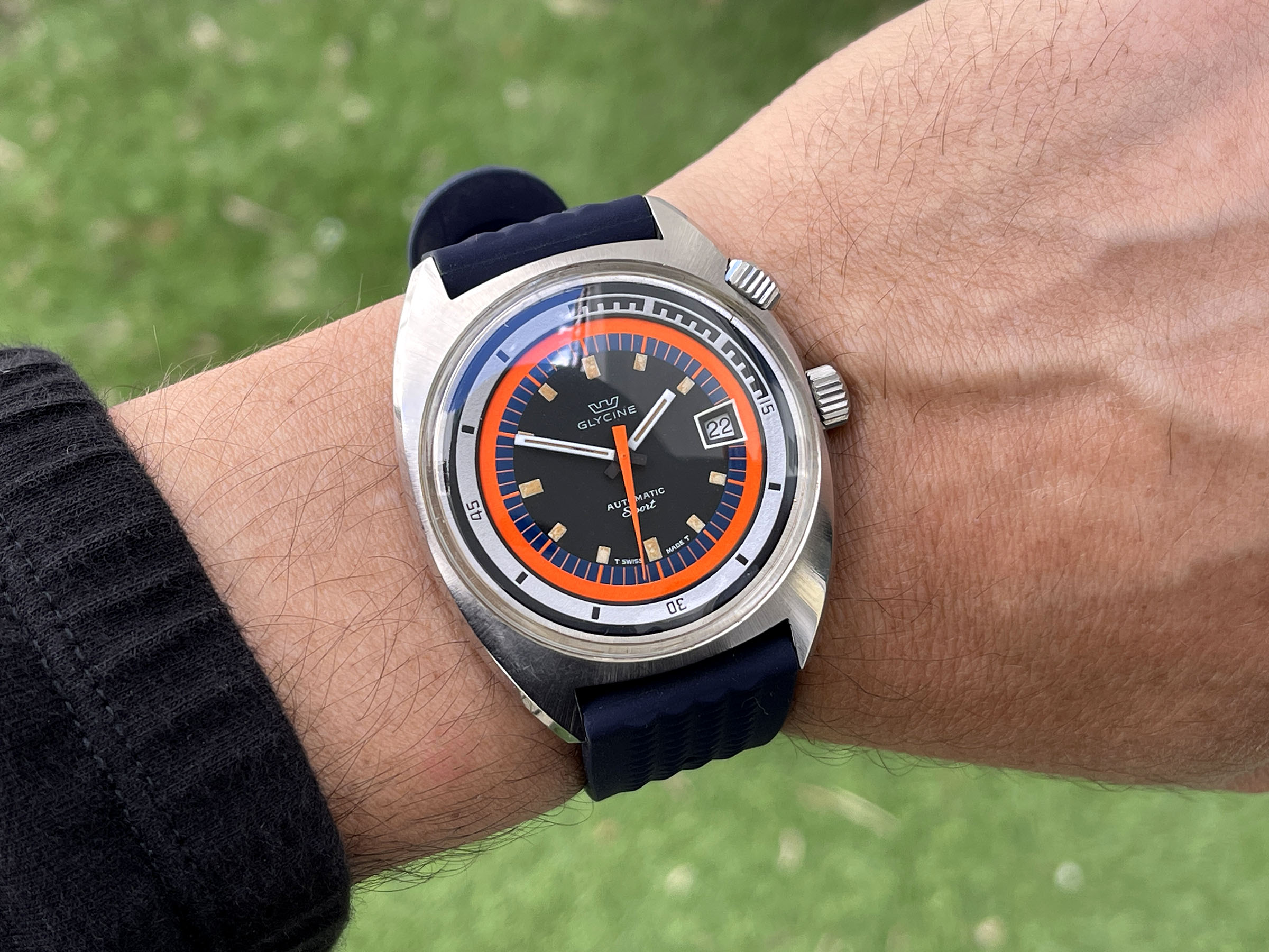GLYCINE SPORT AIRMAN SST SPORT - Reloj suizo vintage automático Calibre AS 1902/03 Referencia 323.1219 - PAT. 314 050 - JUMBO *** ESPECTACULAR ***