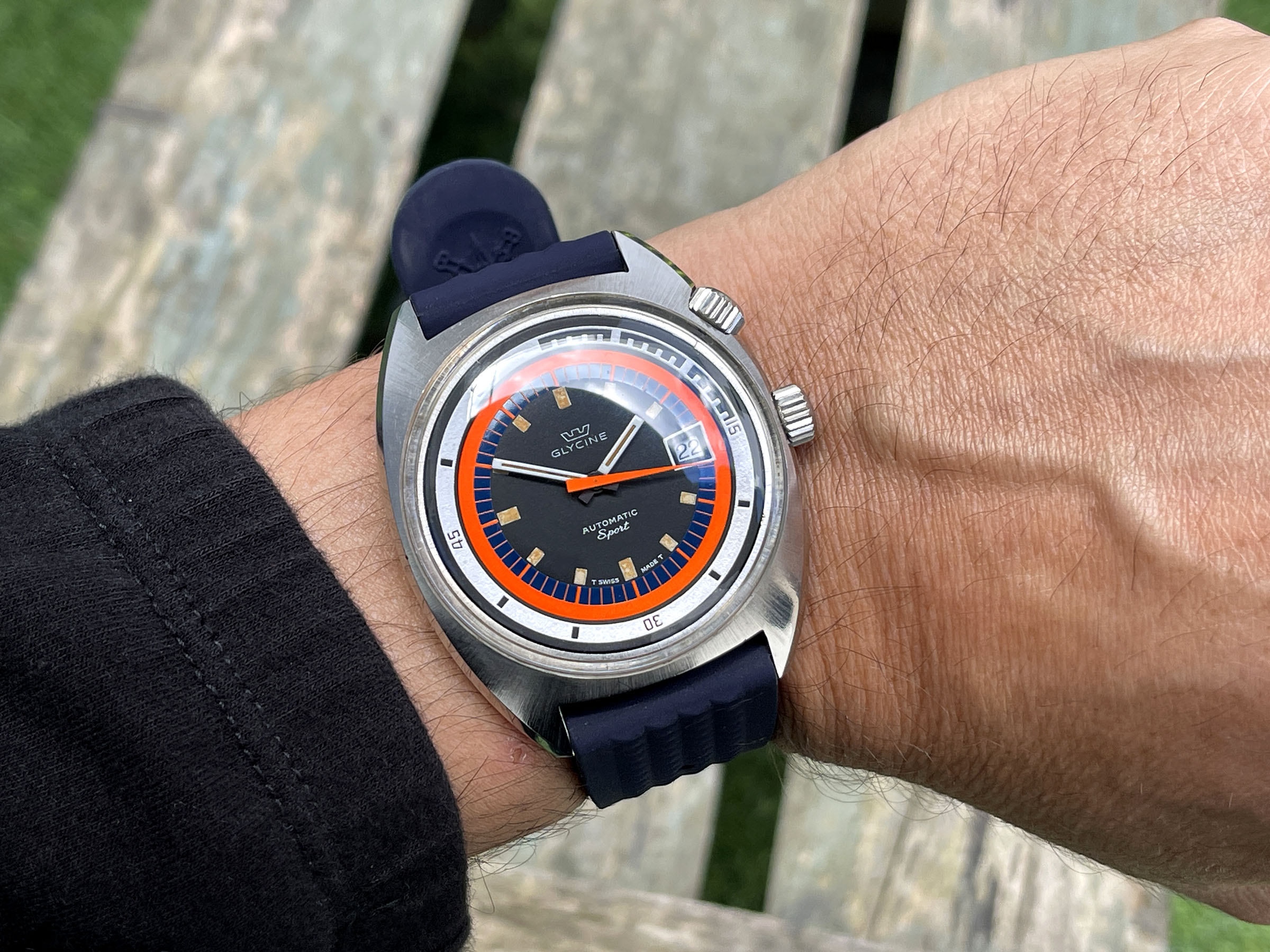 GLYCINE SPORT AIRMAN SST SPORT - Reloj suizo vintage automático Calibre AS 1902/03 Referencia 323.1219 - PAT. 314 050 - JUMBO *** ESPECTACULAR ***