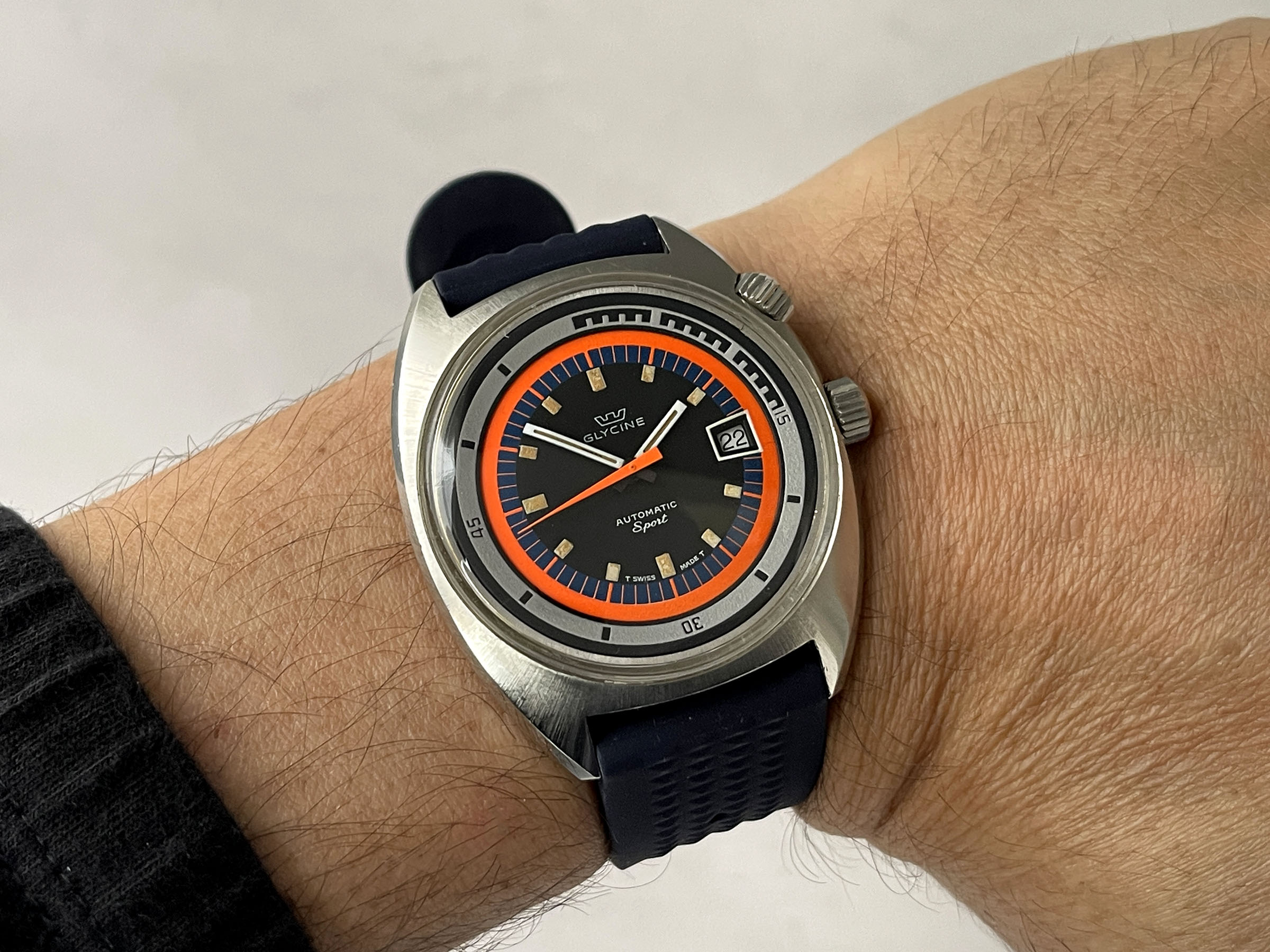 GLYCINE SPORT AIRMAN SST SPORT - Reloj suizo vintage automático Calibre AS 1902/03 Referencia 323.1219 - PAT. 314 050 - JUMBO *** ESPECTACULAR ***