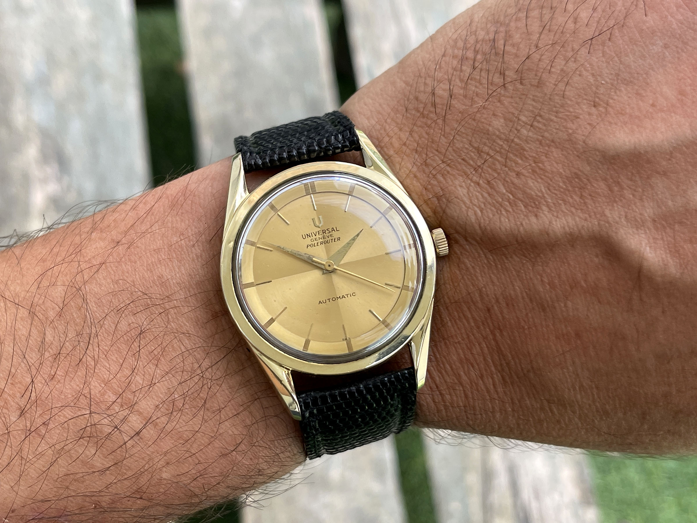 UNIVERSAL GENEVE POLEROUTER AUTOMATIC 1960 (circa) - Reloj vintage suizo automático Cal. MICROTOR 218-9 Ref. 20365/1 *** BONITO ***