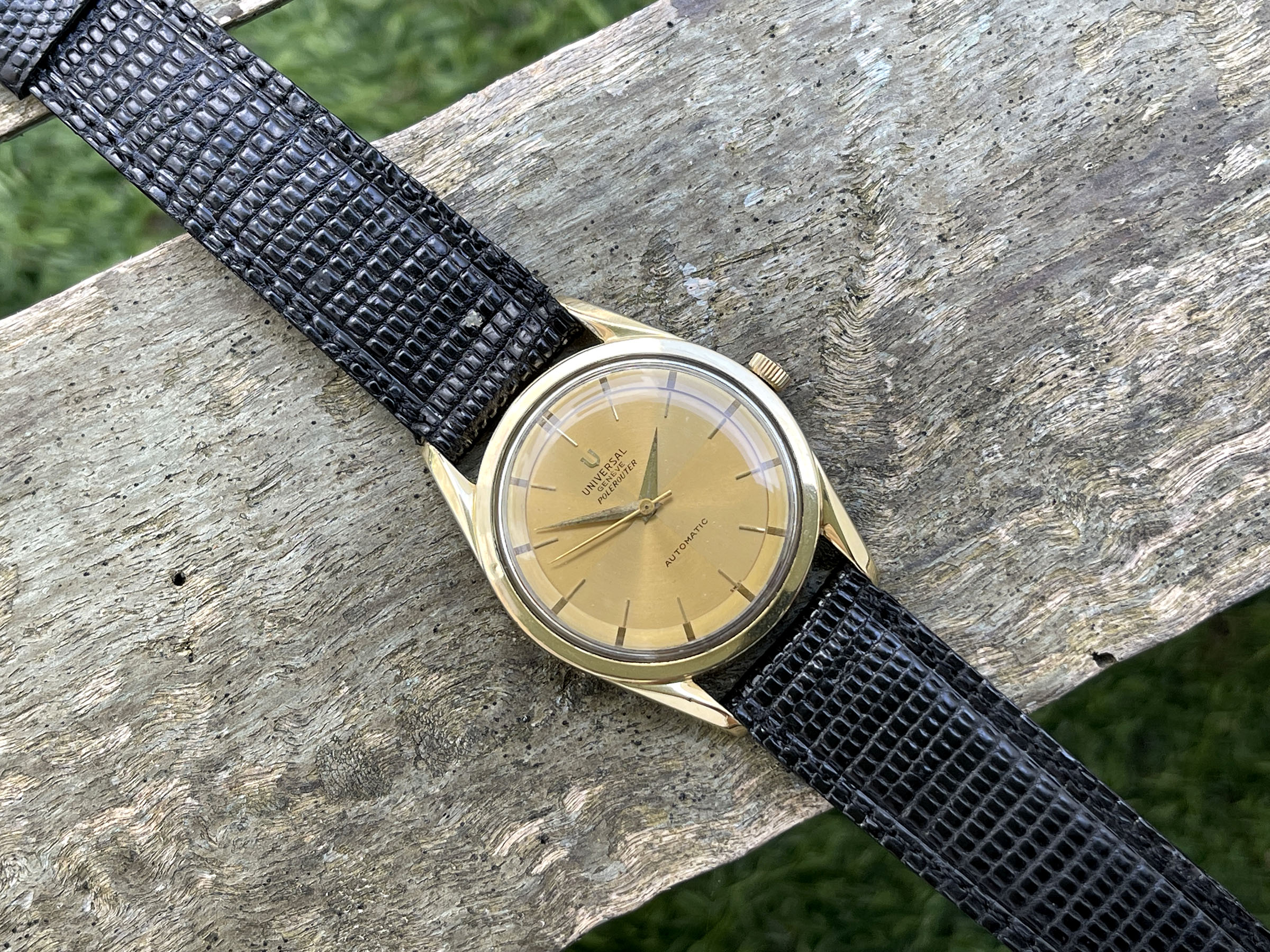 UNIVERSAL GENEVE POLEROUTER AUTOMATIC 1960 (circa) - Reloj vintage suizo automático Cal. MICROTOR 218-9 Ref. 20365/1 *** BONITO ***