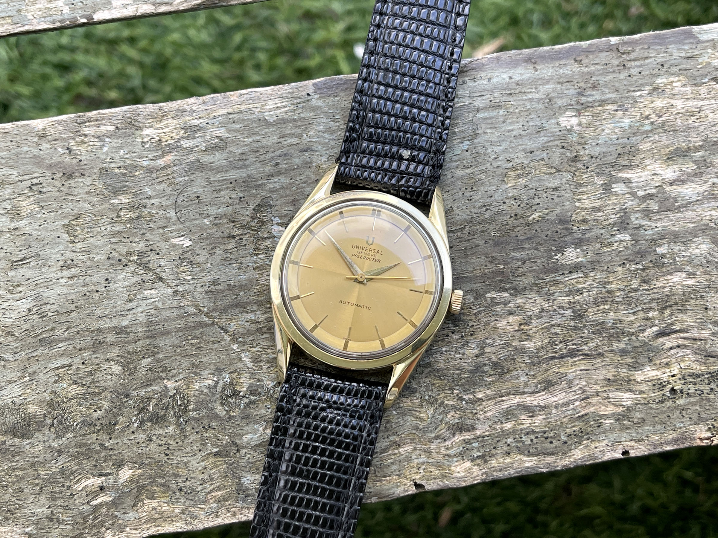 UNIVERSAL GENEVE POLEROUTER AUTOMATIC 1960 (circa) - Reloj vintage suizo automático Cal. MICROTOR 218-9 Ref. 20365/1 *** BONITO ***
