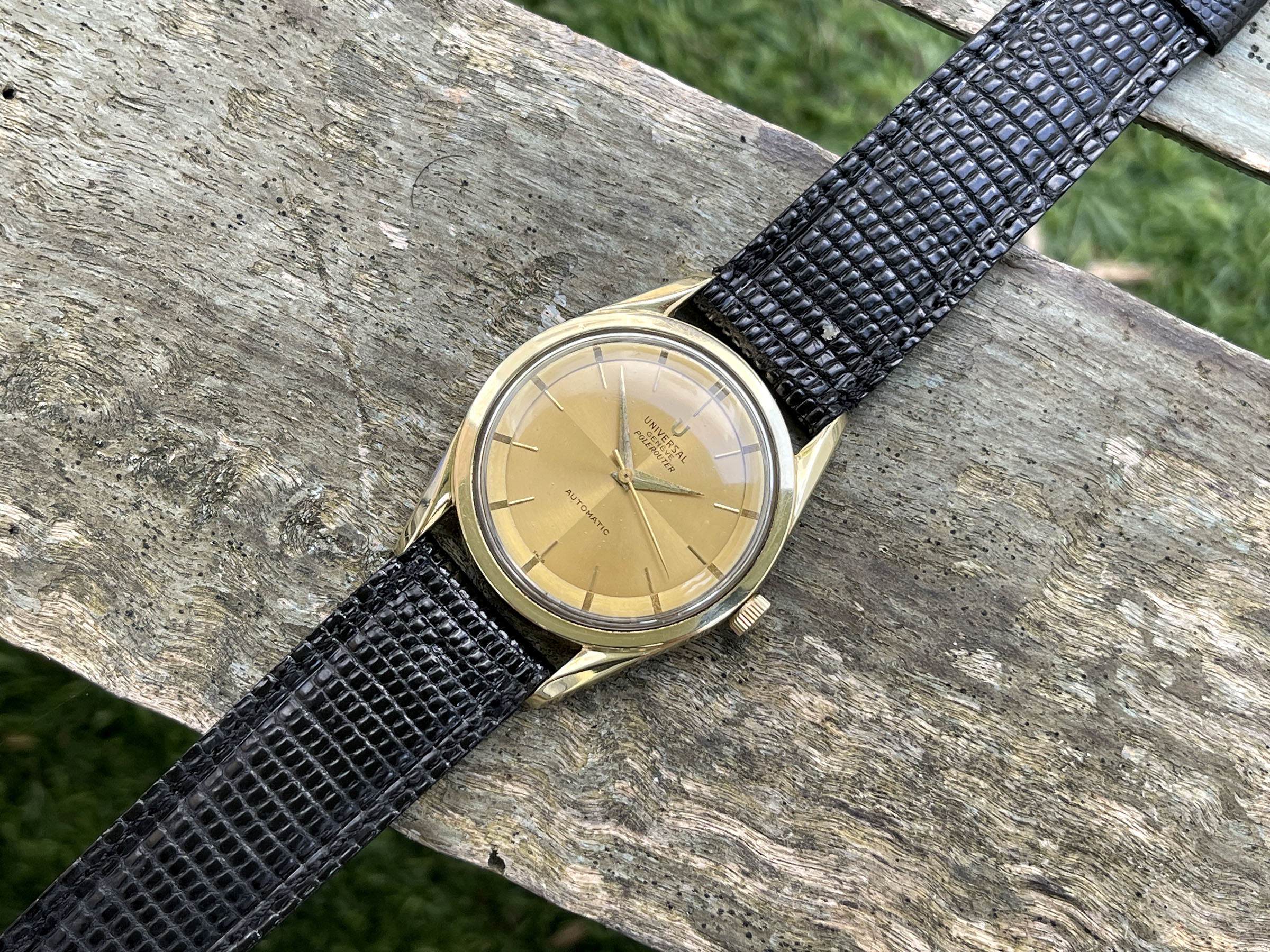 UNIVERSAL GENEVE POLEROUTER AUTOMATIC 1960 (circa) - Reloj vintage suizo automático Cal. MICROTOR 218-9 Ref. 20365/1 *** BONITO ***