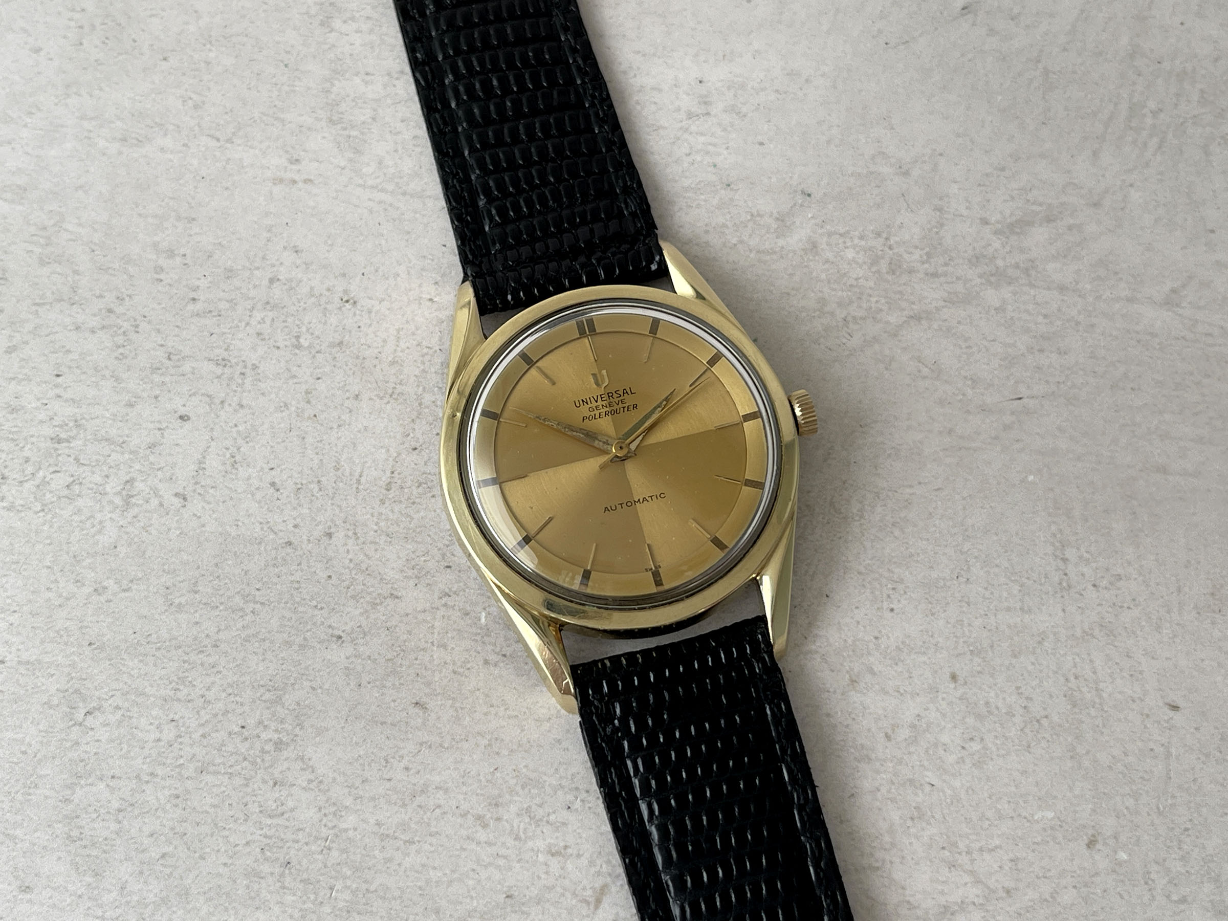 UNIVERSAL GENEVE POLEROUTER AUTOMATIC 1960 (circa) - Reloj vintage suizo automático Cal. MICROTOR 218-9 Ref. 20365/1 *** BONITO ***