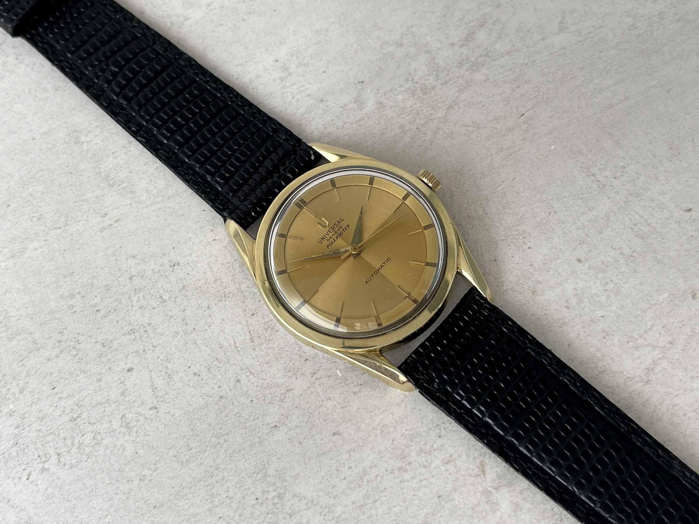 UNIVERSAL GENEVE POLEROUTER AUTOMATIC 1960 (circa) - Reloj vintage suizo automático Cal. MICROTOR 218-9 Ref. 20365/1 *** BONITO ***