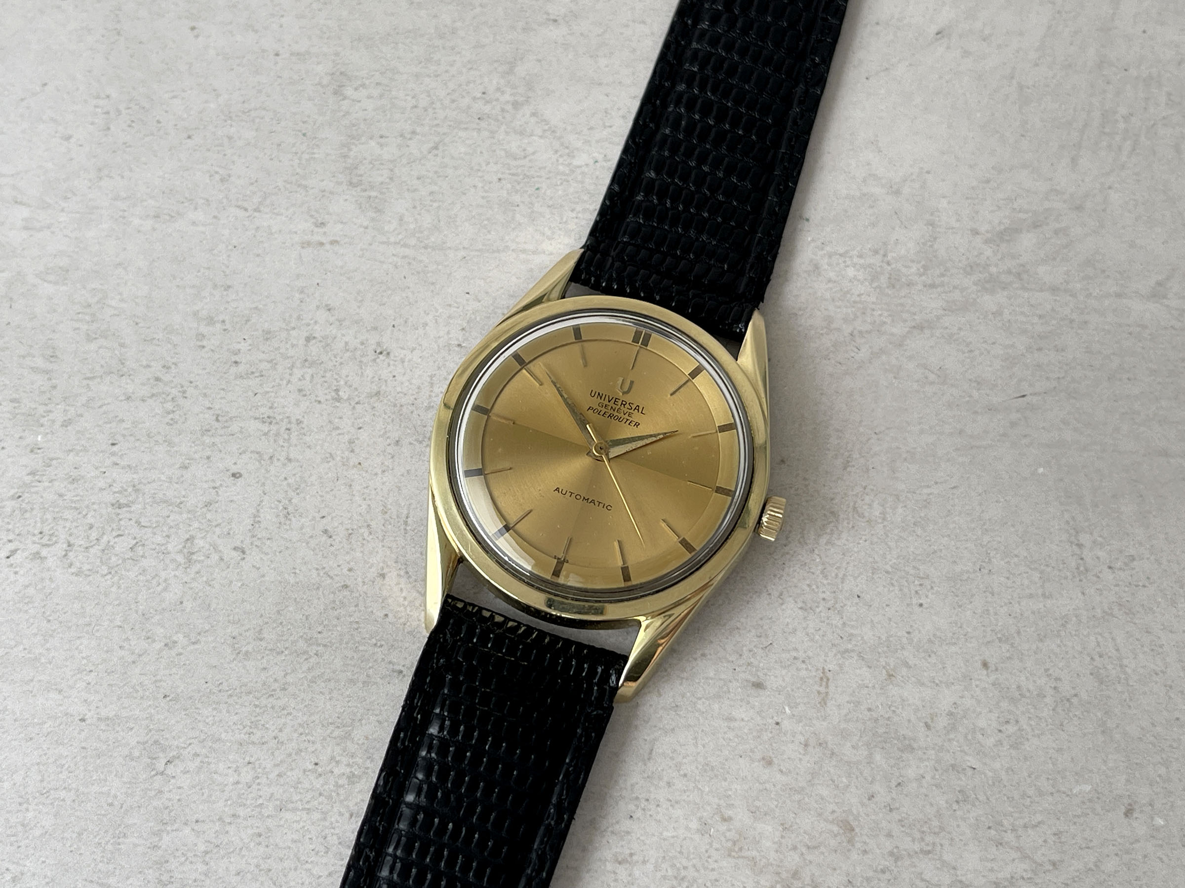 UNIVERSAL GENEVE POLEROUTER AUTOMATIC 1960 (circa) - Reloj vintage suizo automático Cal. MICROTOR 218-9 Ref. 20365/1 *** BONITO ***