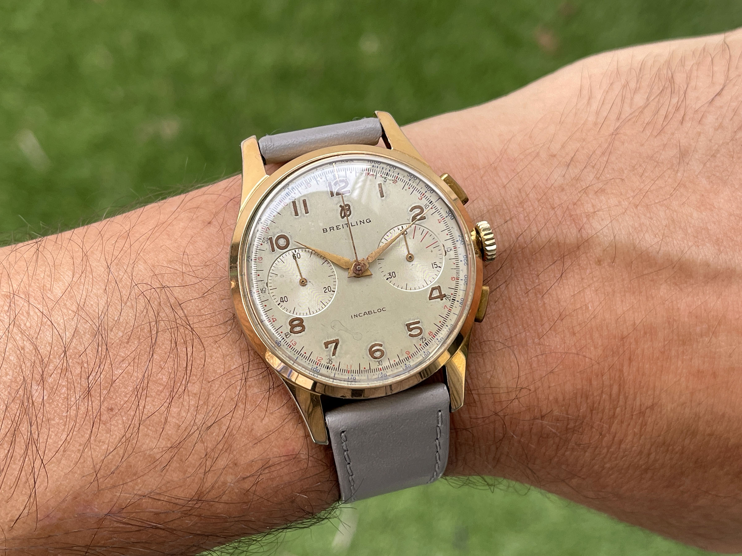 BREITLING CADETTE CHRONOGRAPH 1953 - Reloj cronógrafo suizo vintage de cuerda 37MM OVERSIZE Cal. Venus 188 Ref. 1188 *** CON PAPELES ***