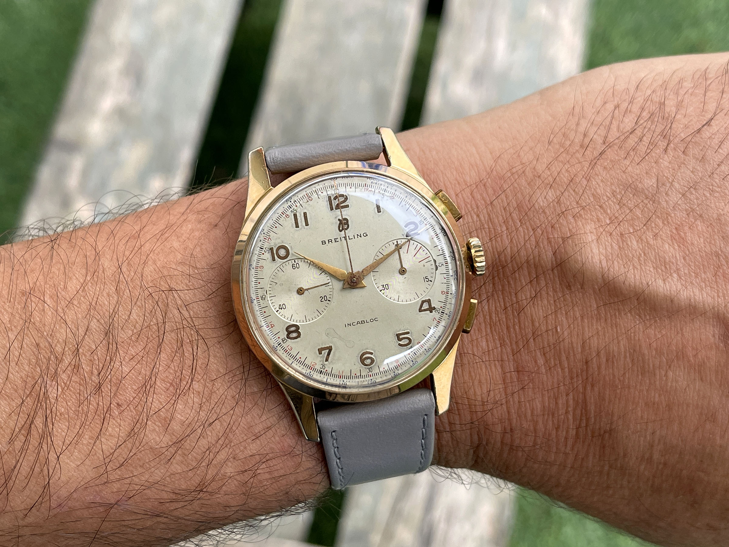 BREITLING CADETTE CHRONOGRAPH 1953 - Reloj cronógrafo suizo vintage de cuerda 37MM OVERSIZE Cal. Venus 188 Ref. 1188 *** CON PAPELES ***