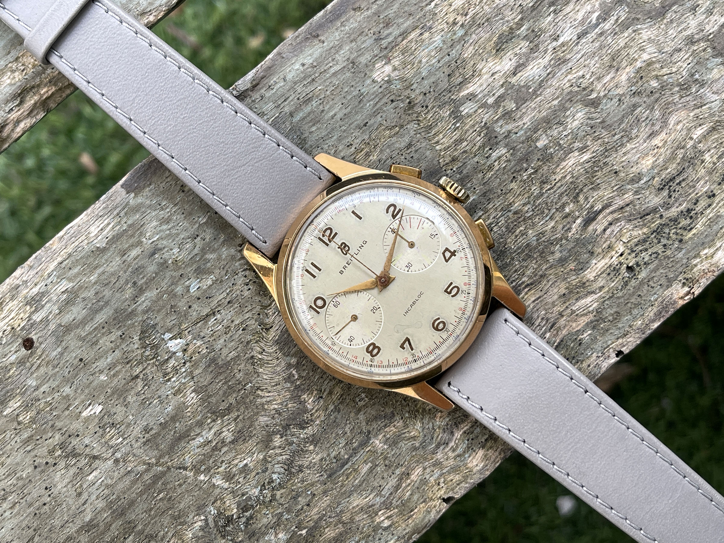 BREITLING CADETTE CHRONOGRAPH 1953 - Reloj cronógrafo suizo vintage de cuerda 37MM OVERSIZE Cal. Venus 188 Ref. 1188 *** CON PAPELES ***