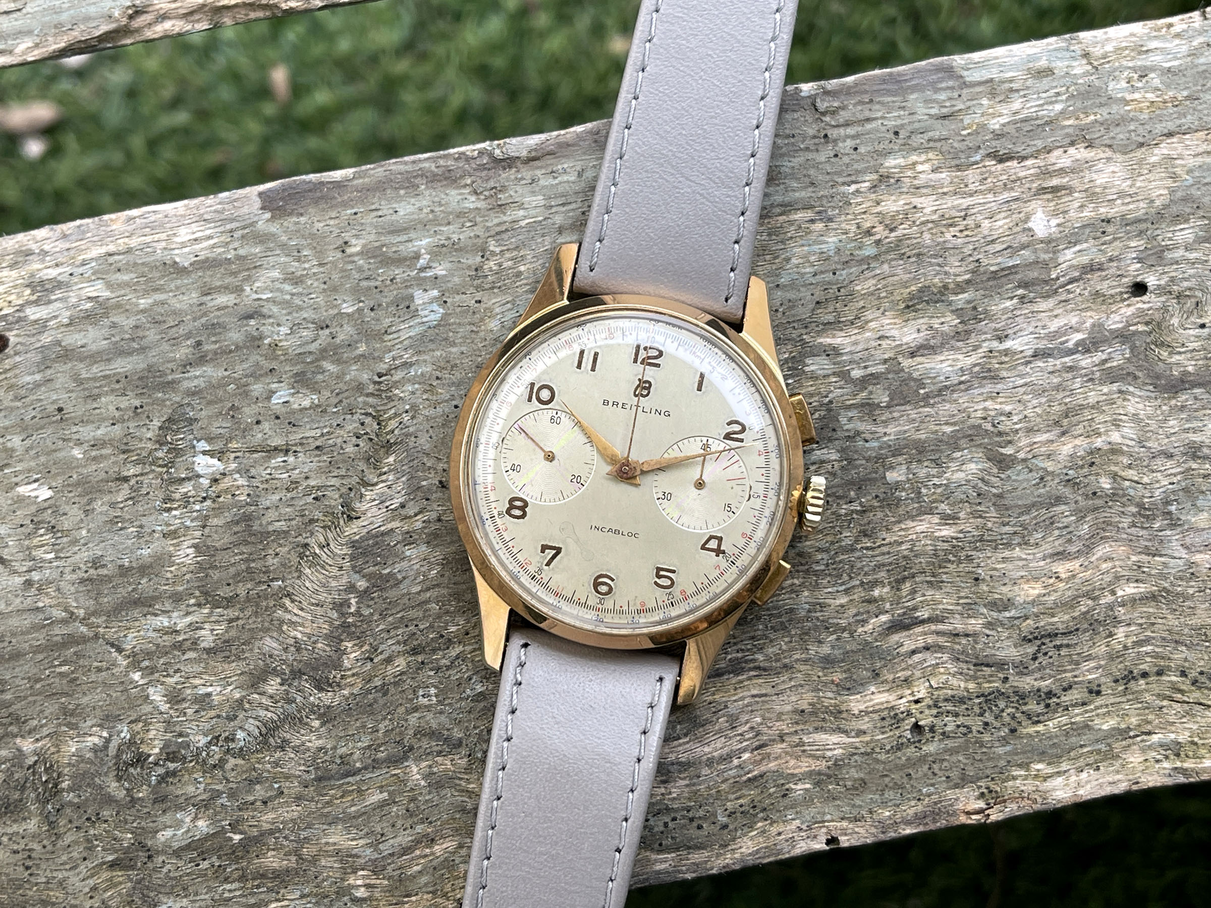 BREITLING CADETTE CHRONOGRAPH 1953 - Reloj cronógrafo suizo vintage de cuerda 37MM OVERSIZE Cal. Venus 188 Ref. 1188 *** CON PAPELES ***