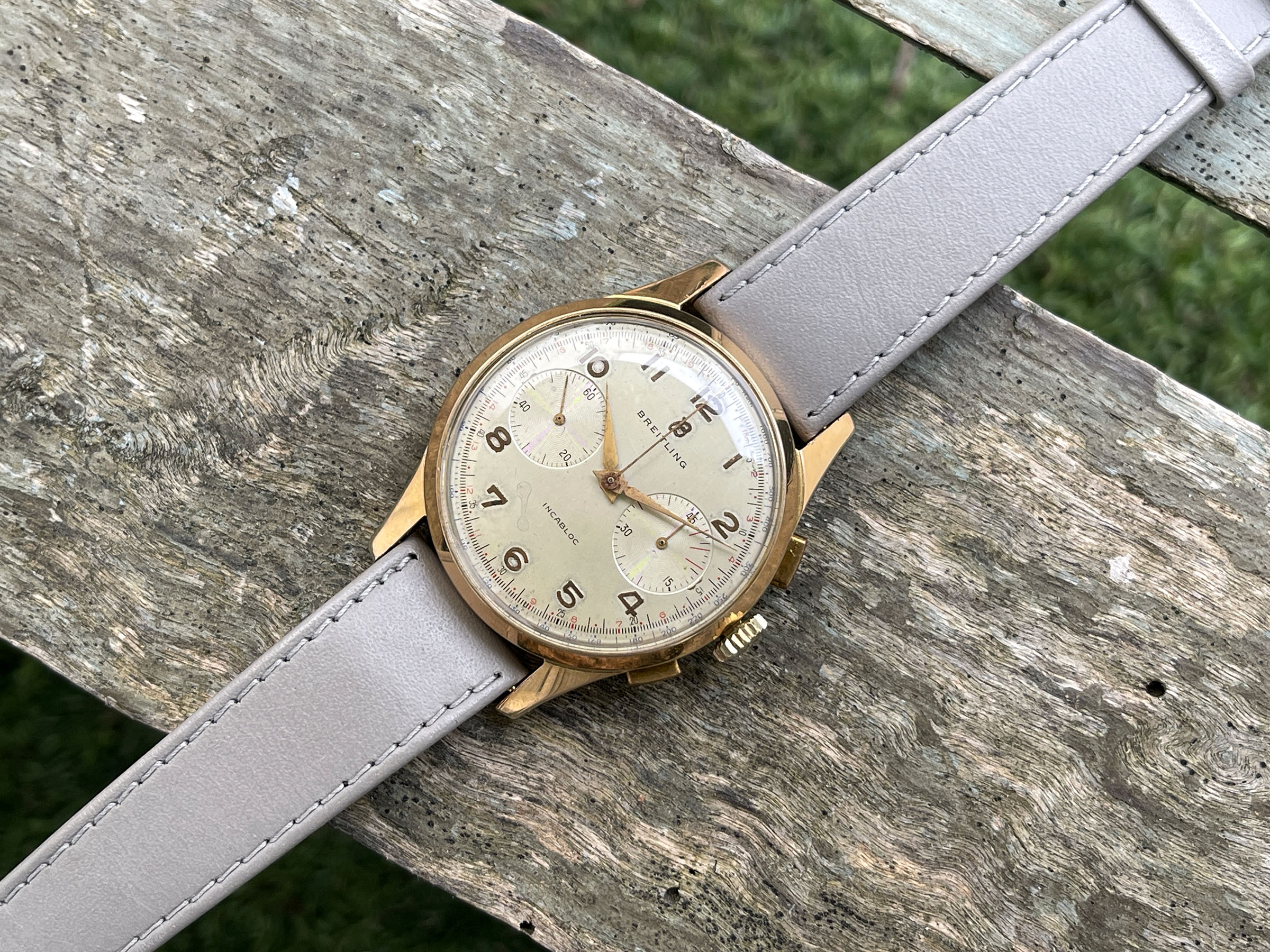 BREITLING CADETTE CHRONOGRAPH 1953 - Reloj cronógrafo suizo vintage de cuerda 37MM OVERSIZE Cal. Venus 188 Ref. 1188 *** CON PAPELES ***