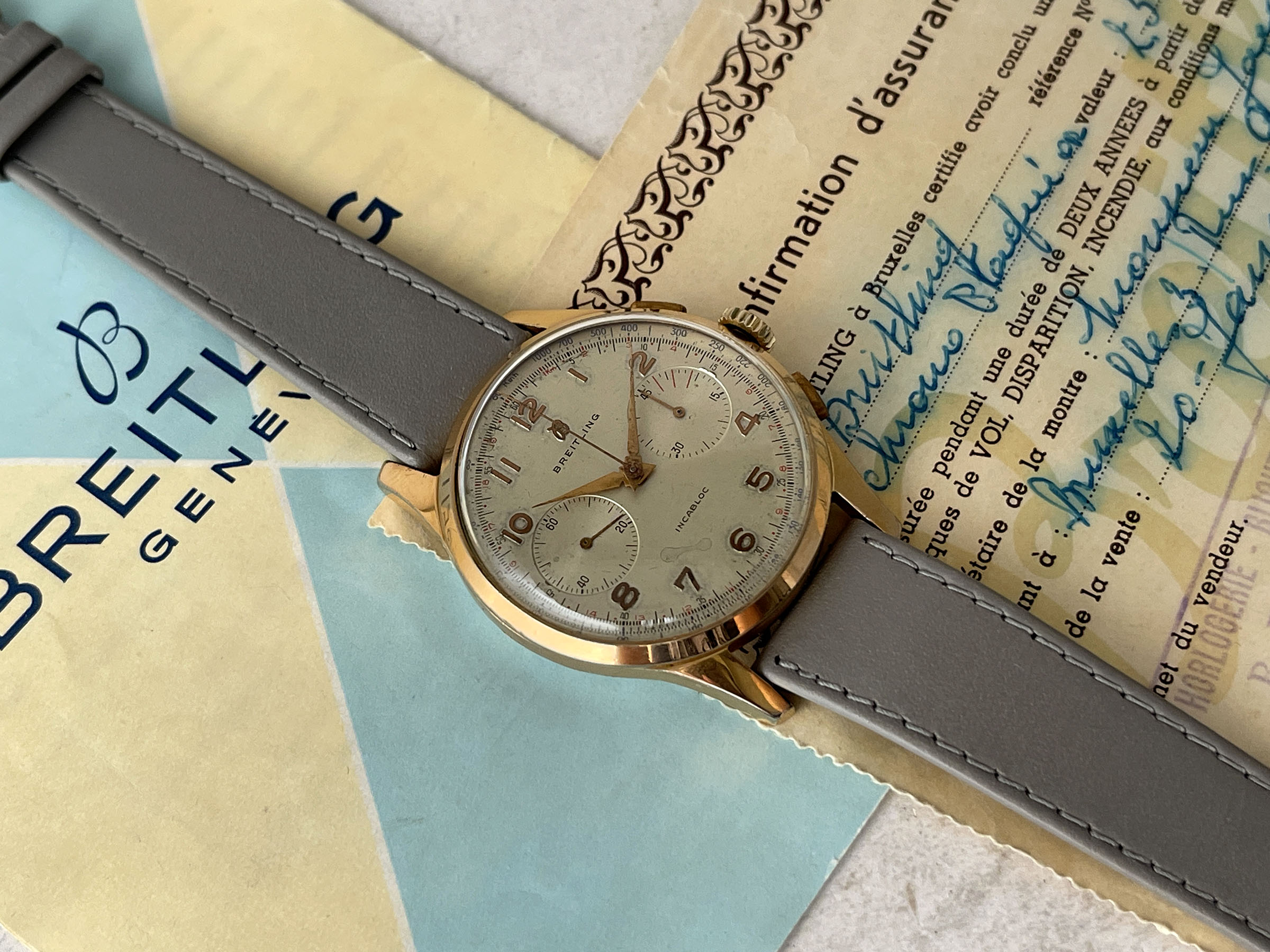 BREITLING CADETTE CHRONOGRAPH 1953 - Reloj cronógrafo suizo vintage de cuerda 37MM OVERSIZE Cal. Venus 188 Ref. 1188 *** CON PAPELES ***