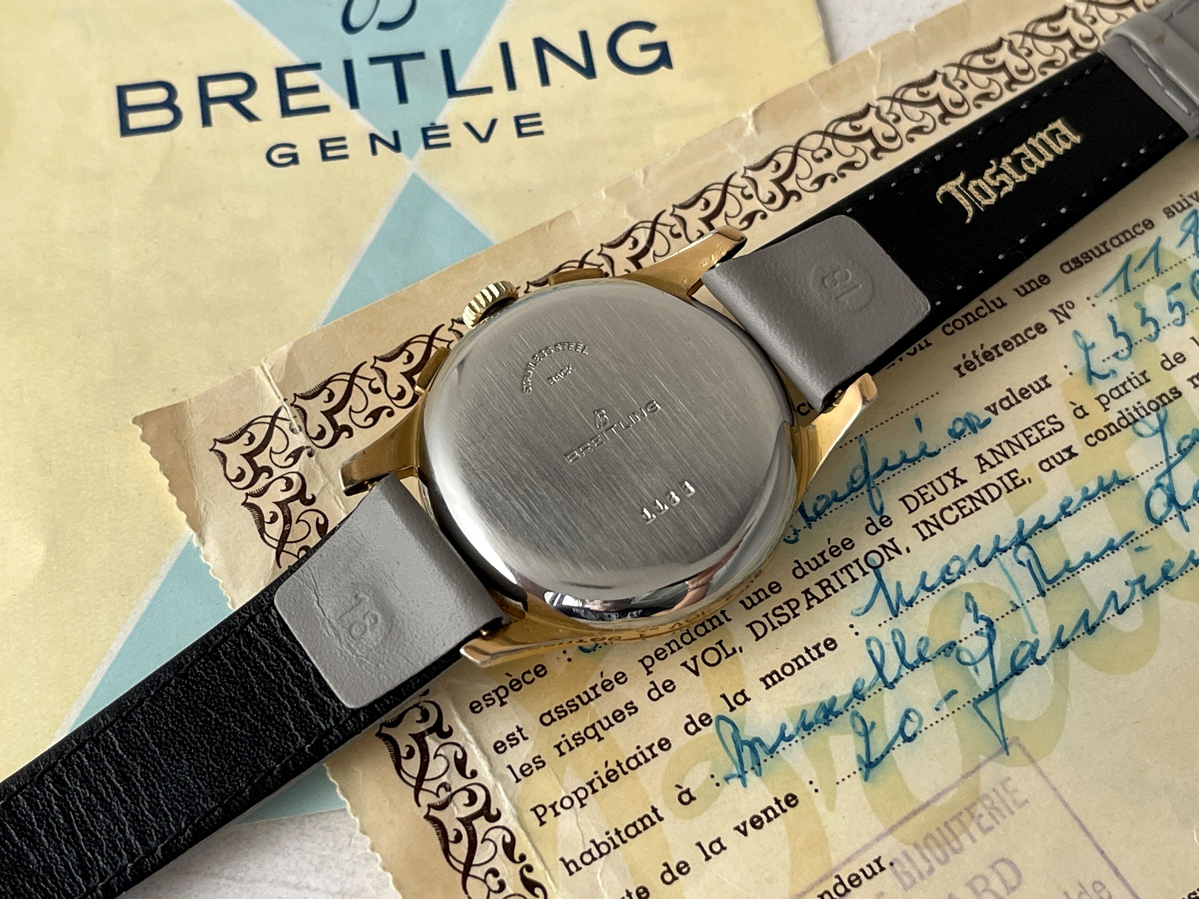 BREITLING CADETTE CHRONOGRAPH 1953 - Reloj cronógrafo suizo vintage de cuerda 37MM OVERSIZE Cal. Venus 188 Ref. 1188 *** CON PAPELES ***