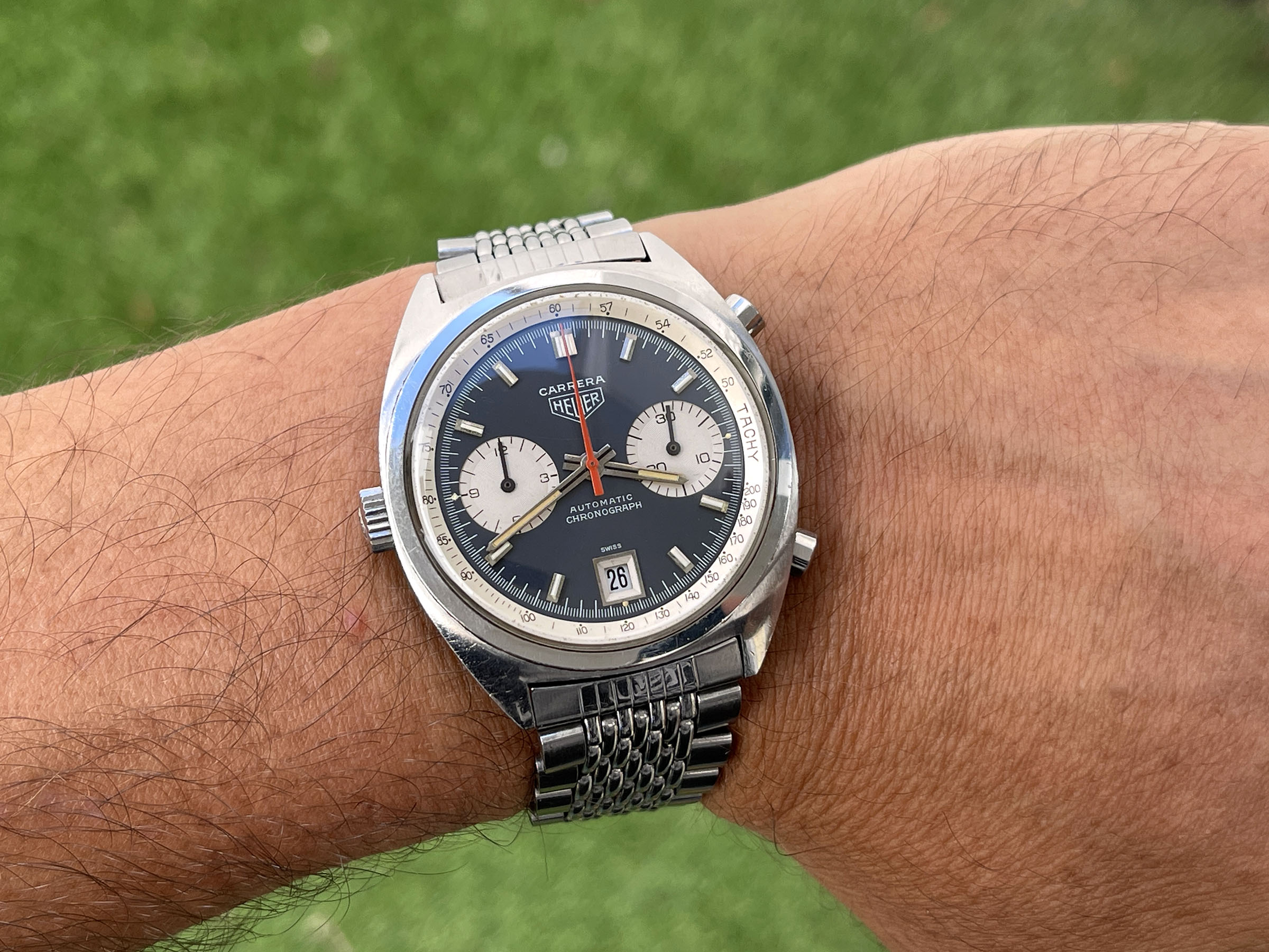 HEUER CARRERA 1969 - Reloj Cronógrafo Vintage Suizo Automático Calibre 11 Ref. 1153 *** GAY FRÈRES 3/69 ***