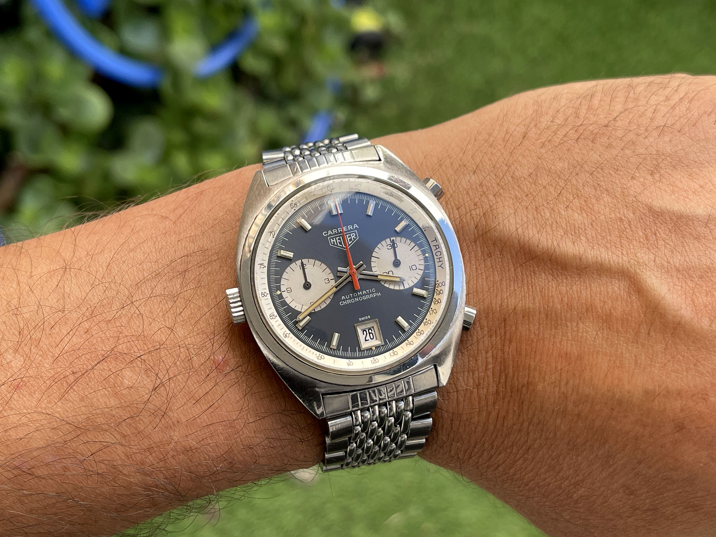 HEUER CARRERA 1969 - Reloj Cronógrafo Vintage Suizo Automático Calibre 11 Ref. 1153 *** GAY FRÈRES 3/69 ***