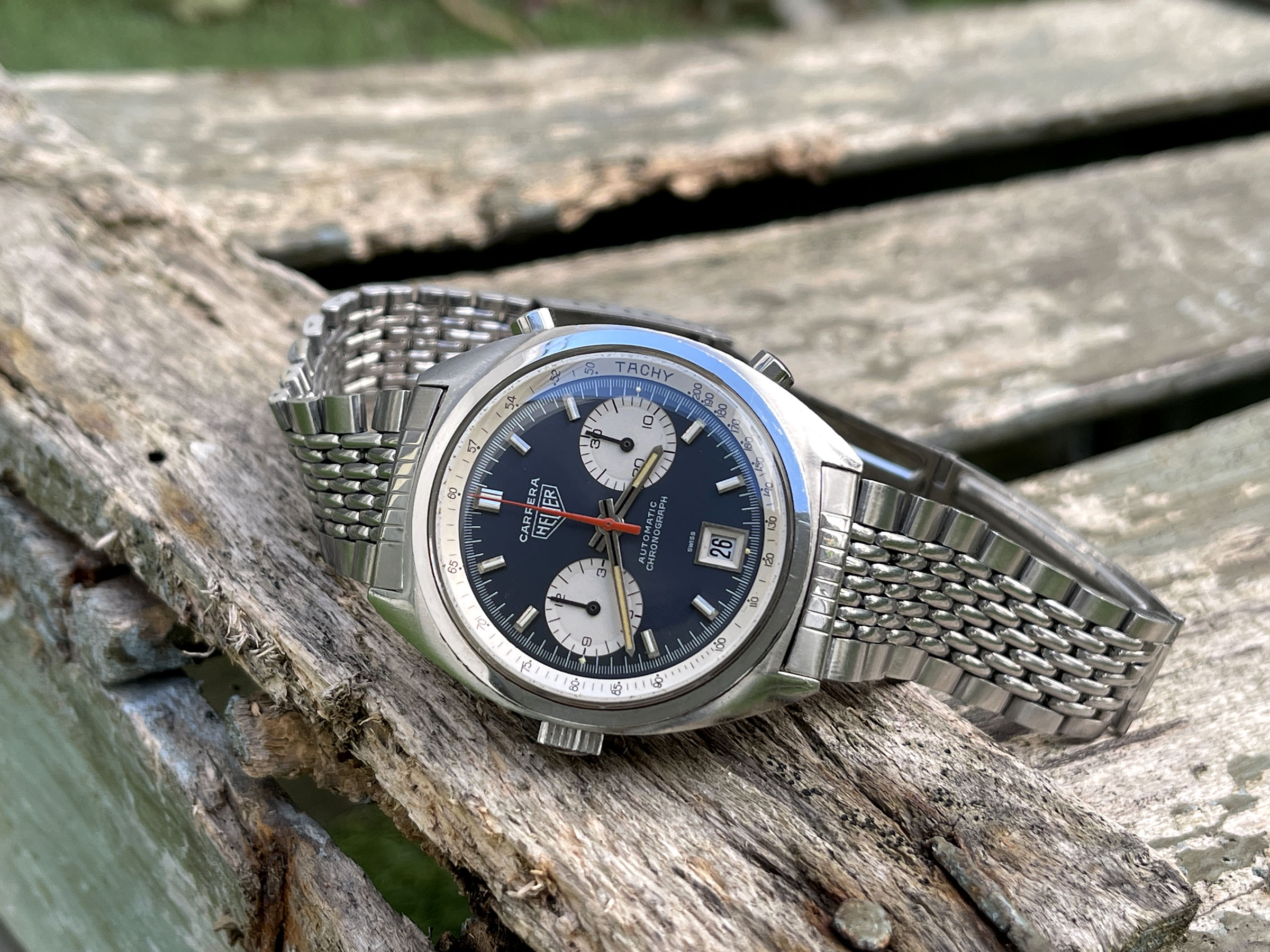 HEUER CARRERA 1969 - Reloj Cronógrafo Vintage Suizo Automático Calibre 11 Ref. 1153 *** GAY FRÈRES 3/69 ***