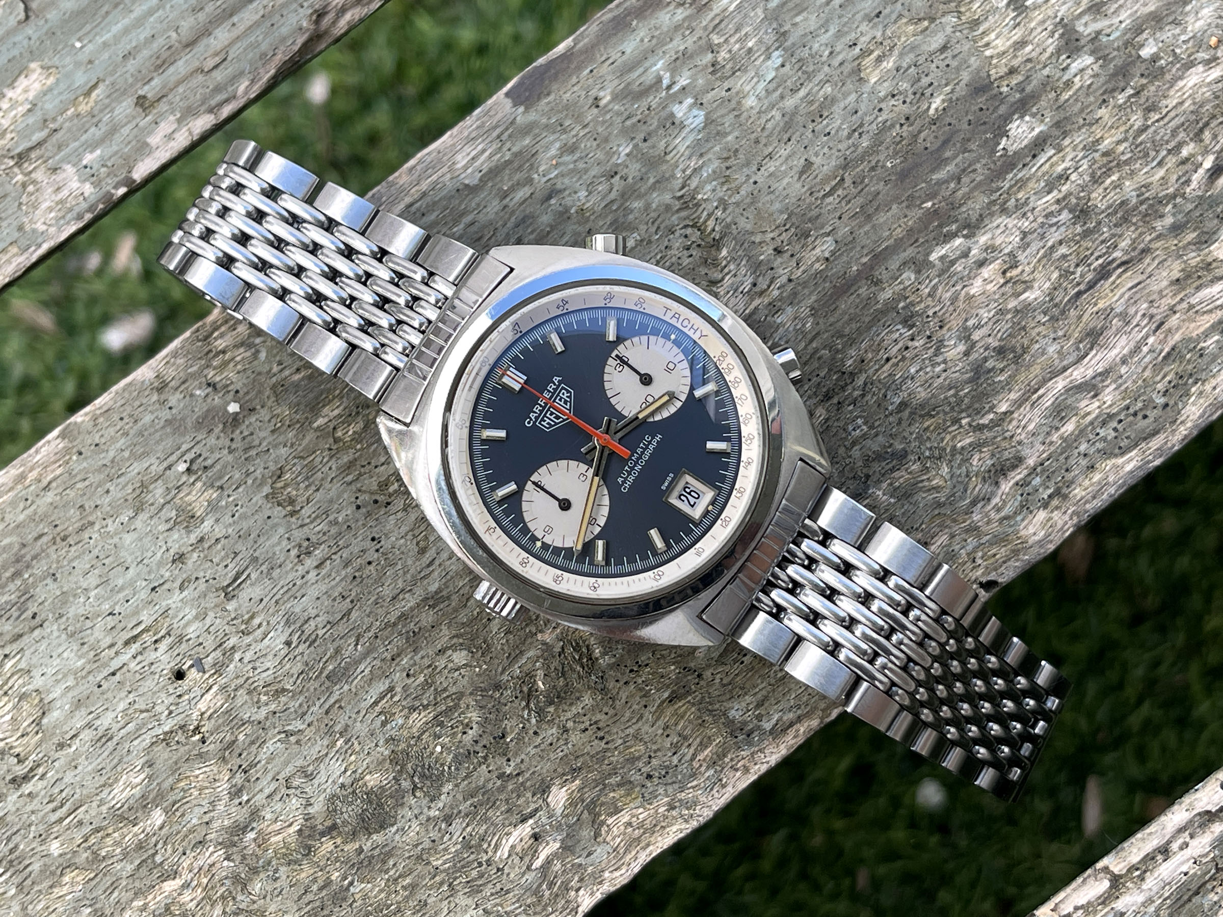 HEUER CARRERA 1969 - Reloj Cronógrafo Vintage Suizo Automático Calibre 11 Ref. 1153 *** GAY FRÈRES 3/69 ***
