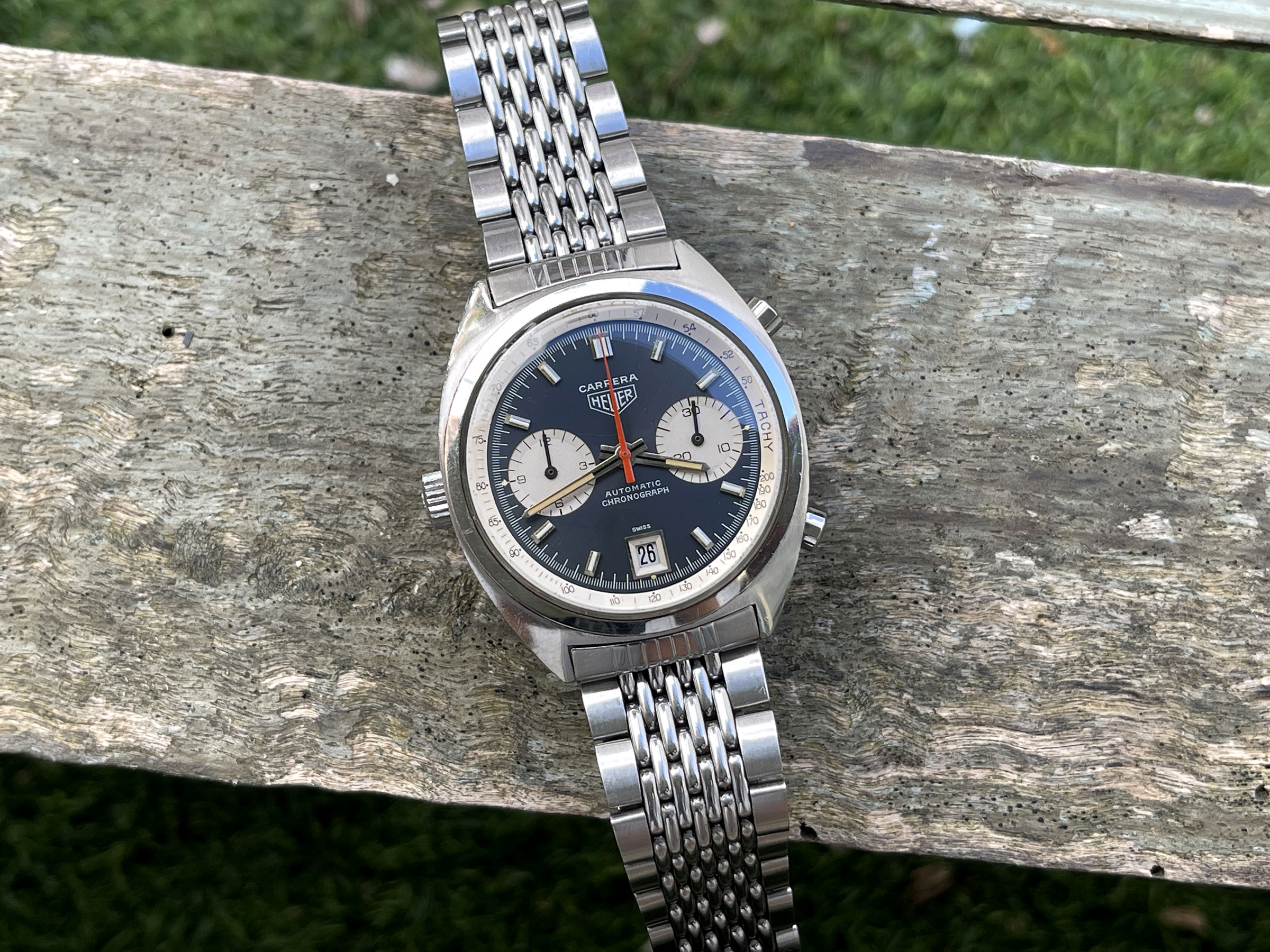 HEUER CARRERA 1969 - Reloj Cronógrafo Vintage Suizo Automático Calibre 11 Ref. 1153 *** GAY FRÈRES 3/69 ***