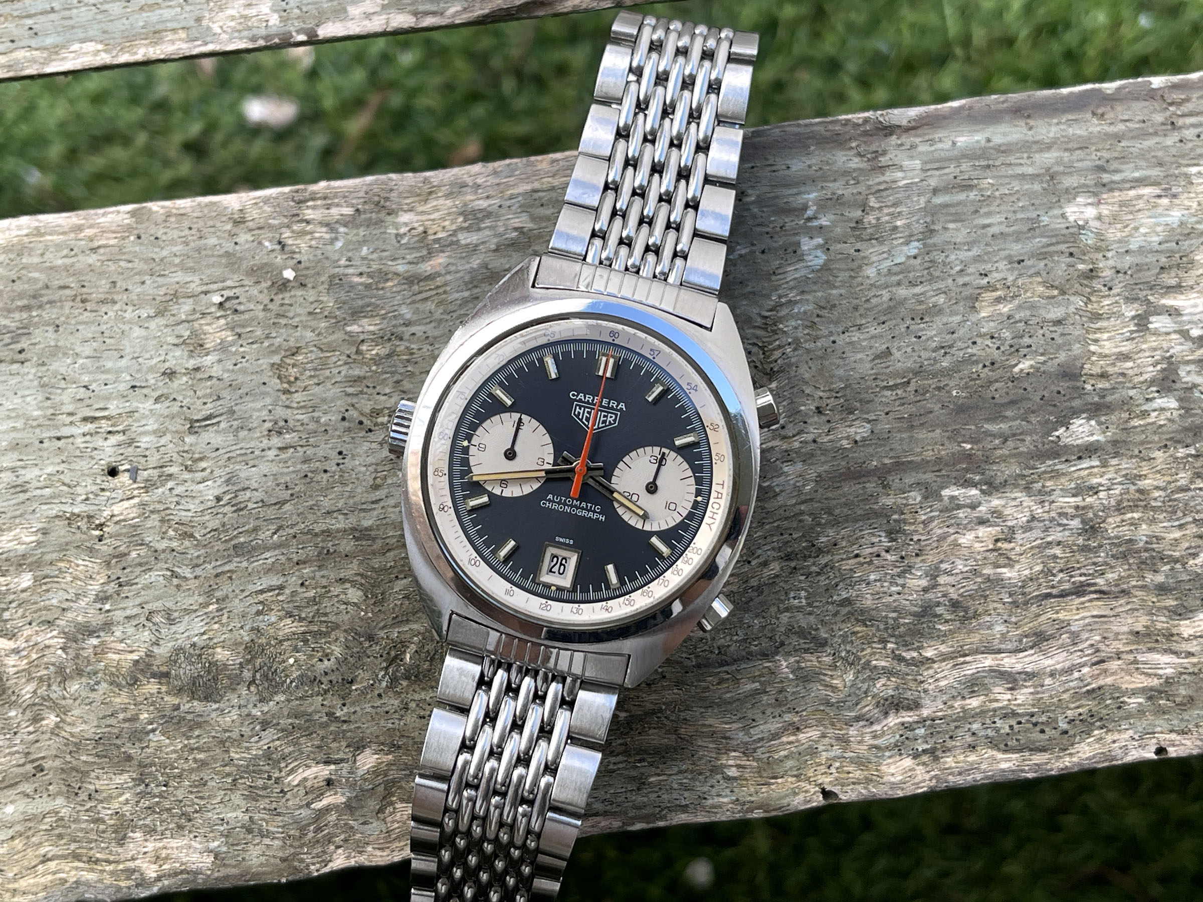 HEUER CARRERA 1969 - Reloj Cronógrafo Vintage Suizo Automático Calibre 11 Ref. 1153 *** GAY FRÈRES 3/69 ***