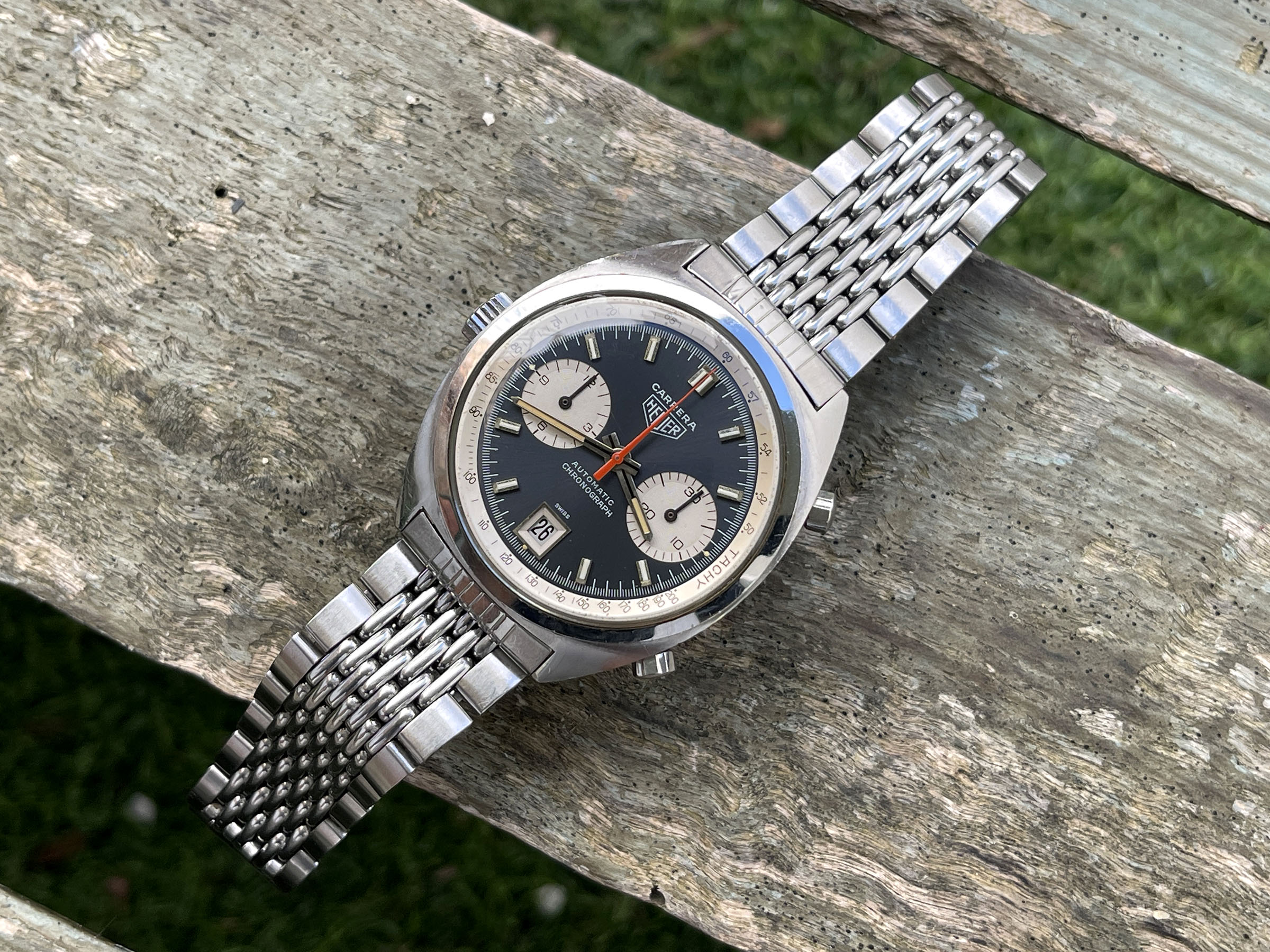 HEUER CARRERA 1969 - Reloj Cronógrafo Vintage Suizo Automático Calibre 11 Ref. 1153 *** GAY FRÈRES 3/69 ***