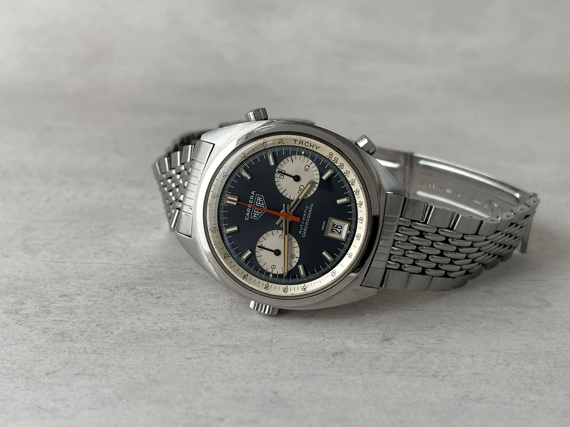 HEUER CARRERA 1969 - Reloj Cronógrafo Vintage Suizo Automático Calibre 11 Ref. 1153 *** GAY FRÈRES 3/69 ***