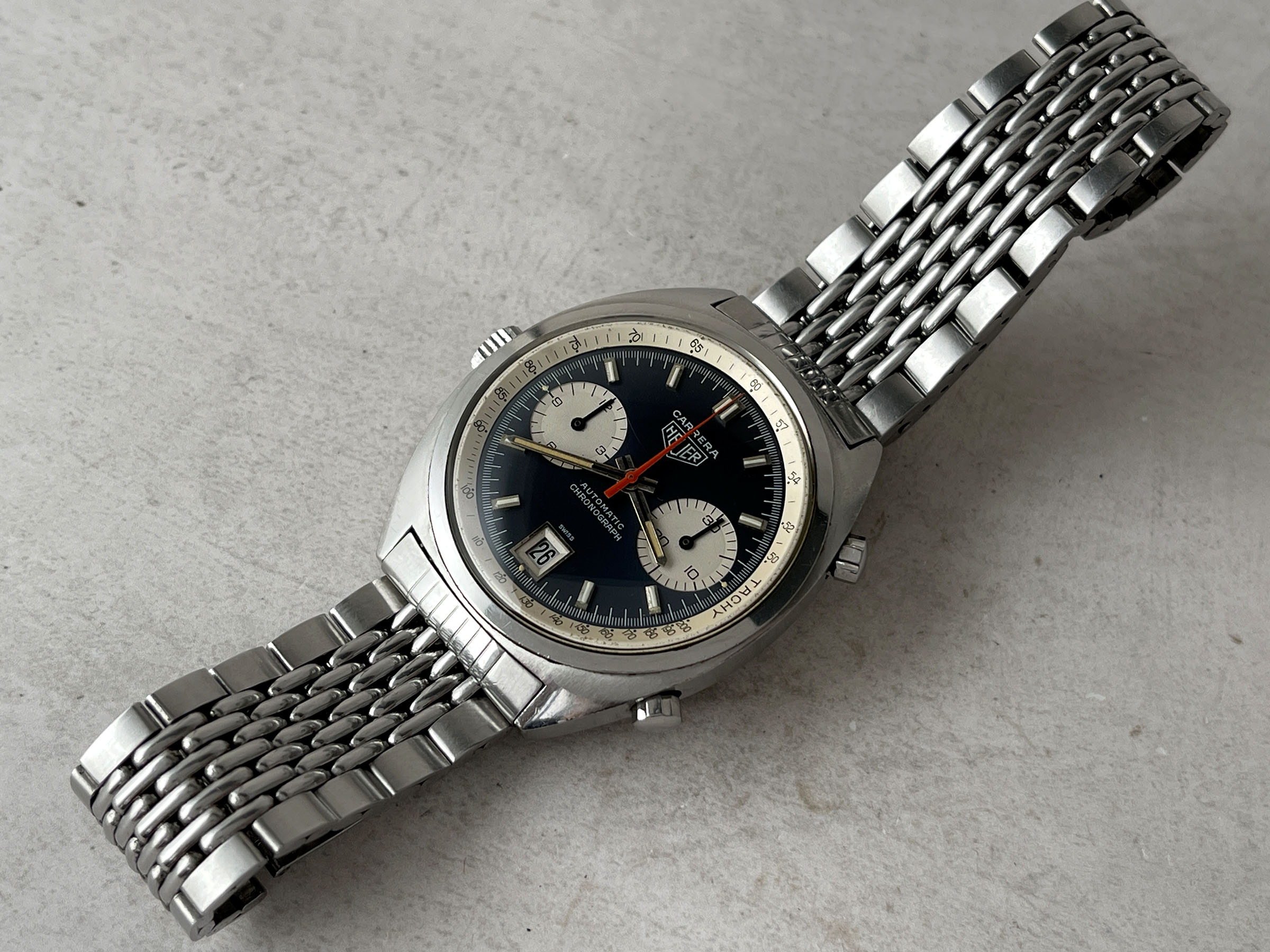 HEUER CARRERA 1969 - Reloj Cronógrafo Vintage Suizo Automático Calibre 11 Ref. 1153 *** GAY FRÈRES 3/69 ***