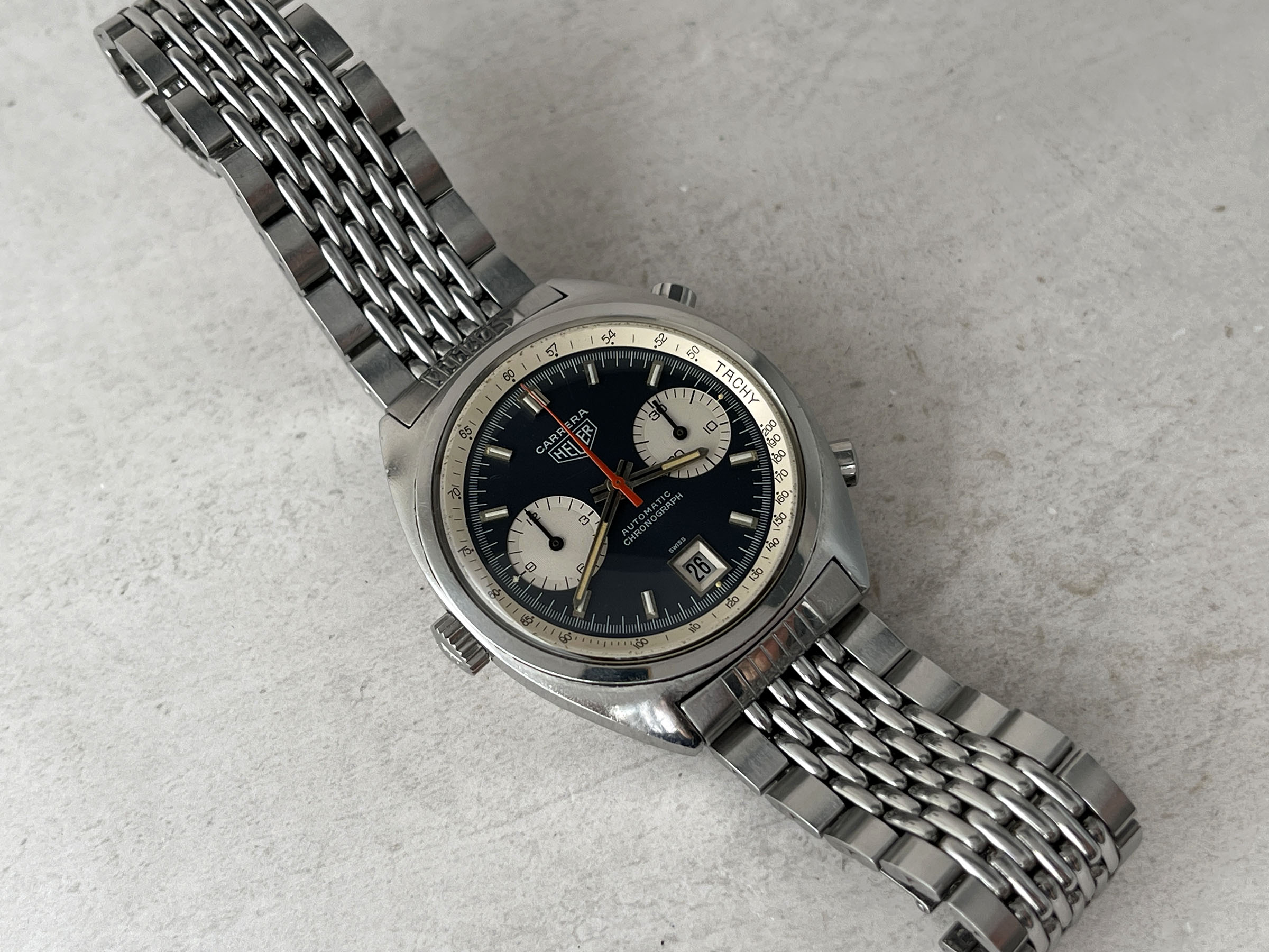 HEUER CARRERA 1969 - Reloj Cronógrafo Vintage Suizo Automático Calibre 11 Ref. 1153 *** GAY FRÈRES 3/69 ***