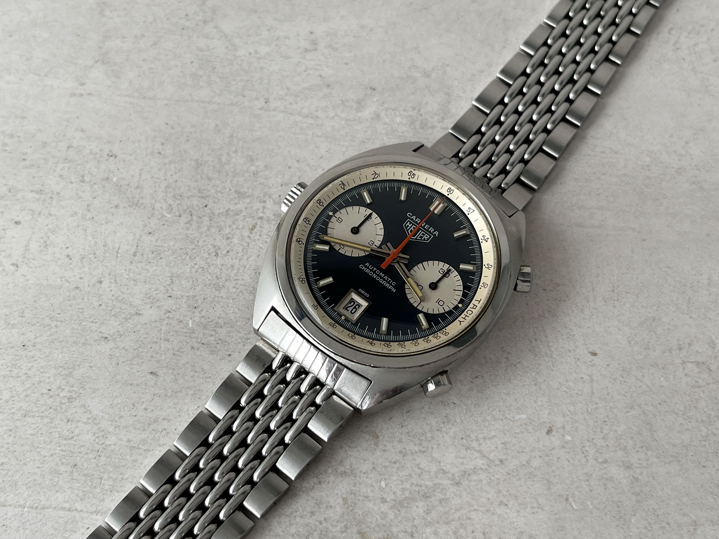 HEUER CARRERA 1969 - Reloj Cronógrafo Vintage Suizo Automático Calibre 11 Ref. 1153 *** GAY FRÈRES 3/69 ***