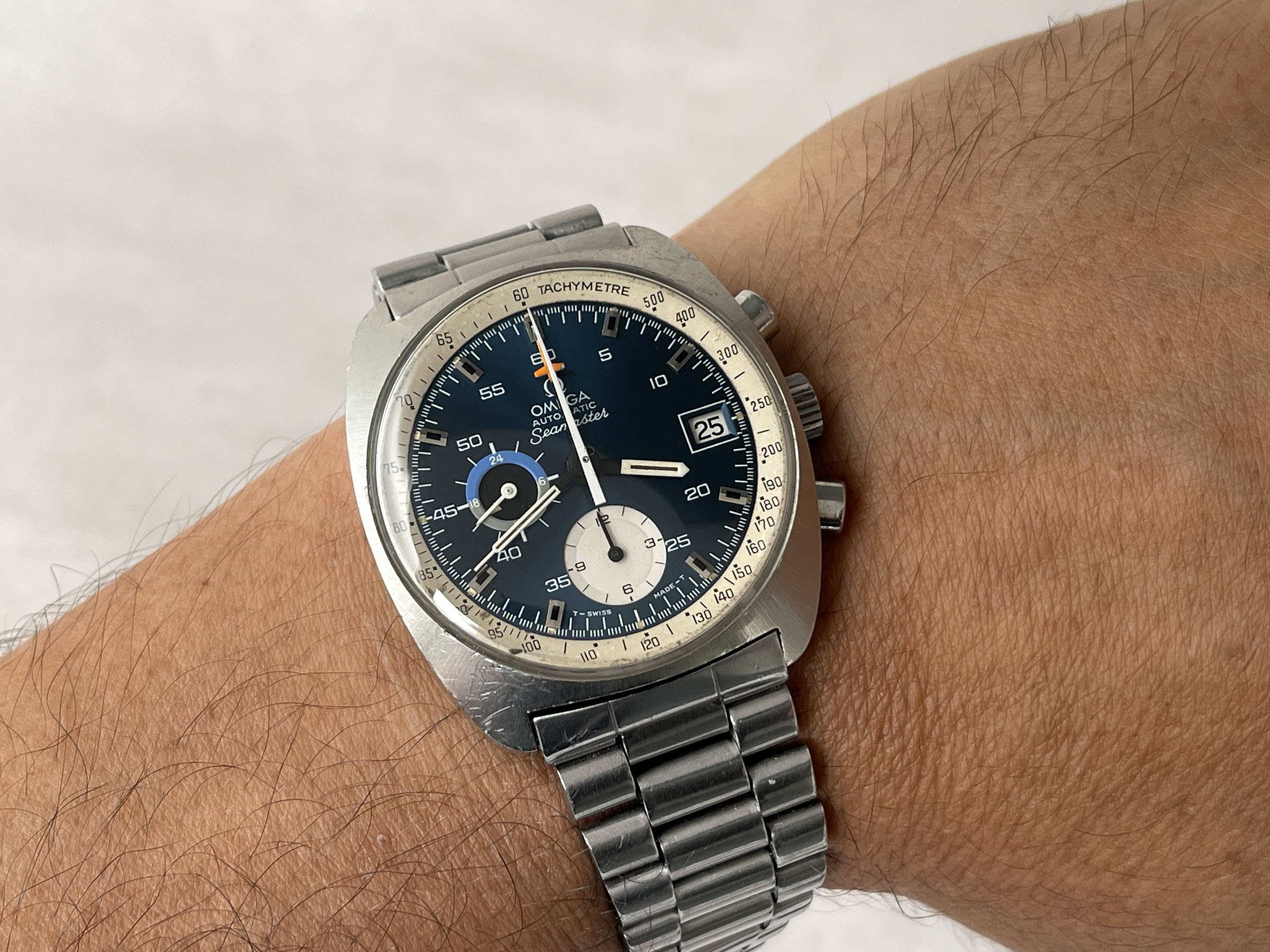 OMEGA SEAMASTER CHRONOGRAPH "BLUE" 1972 - Vintage Swiss Automatic Chronograph Watch Ref. 176.007 Cal. Omega 1040 *** SPECTACULAR ***